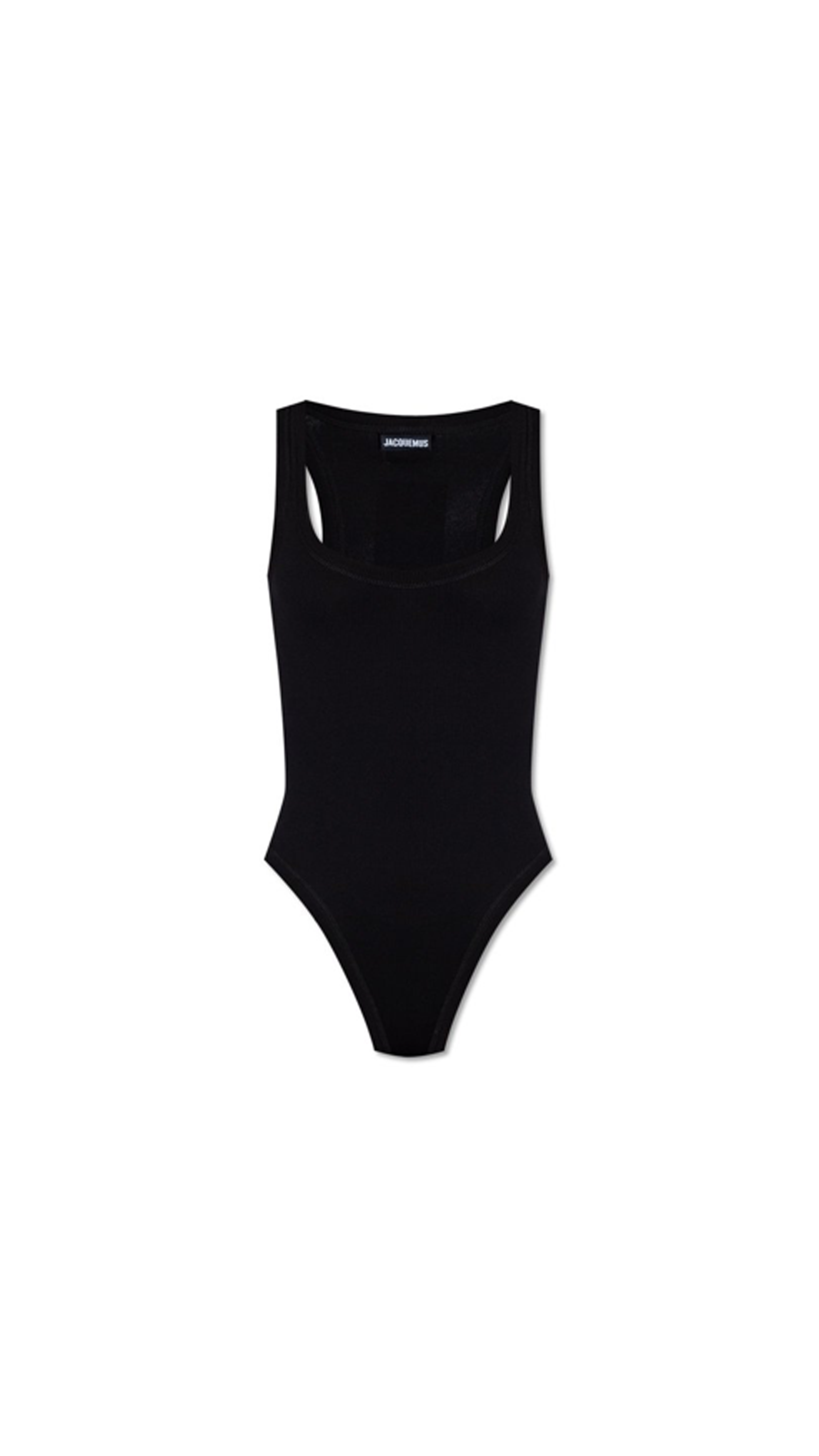 Ribbed Sleeveless Bodysuit - Black