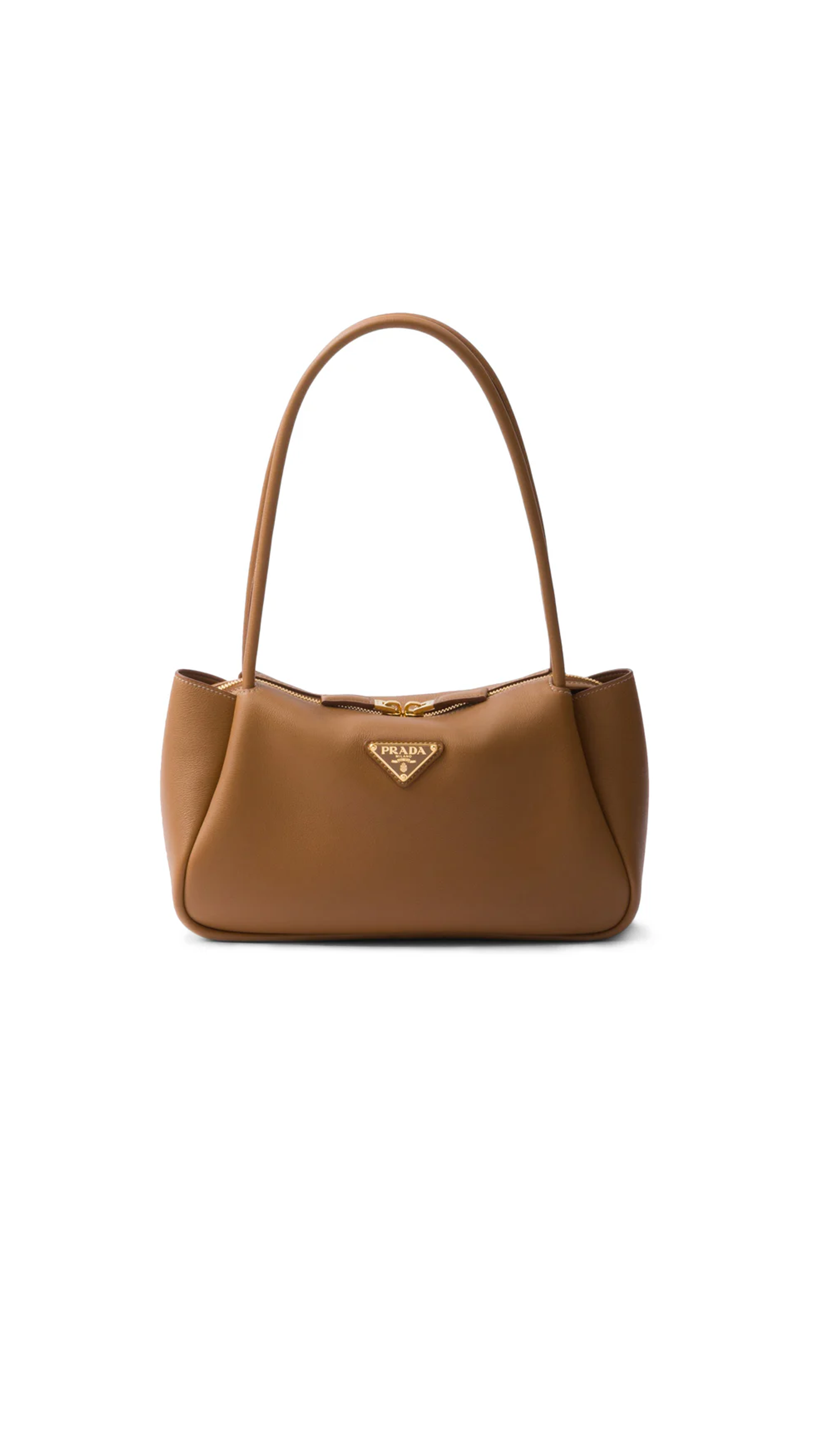 Medium Leather Handbag - Caramel