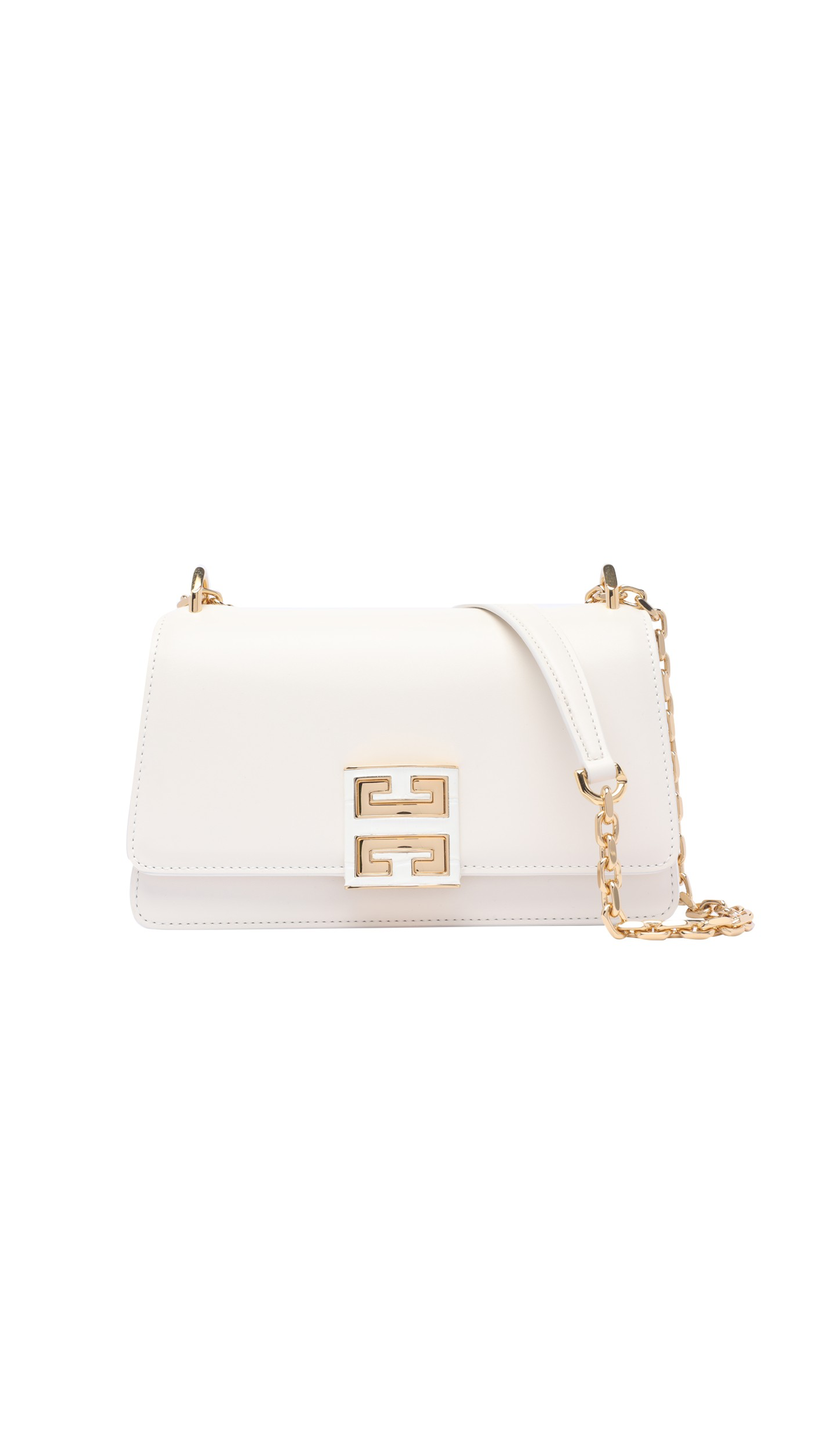 Small 4G Bag in Leather With Chain - White