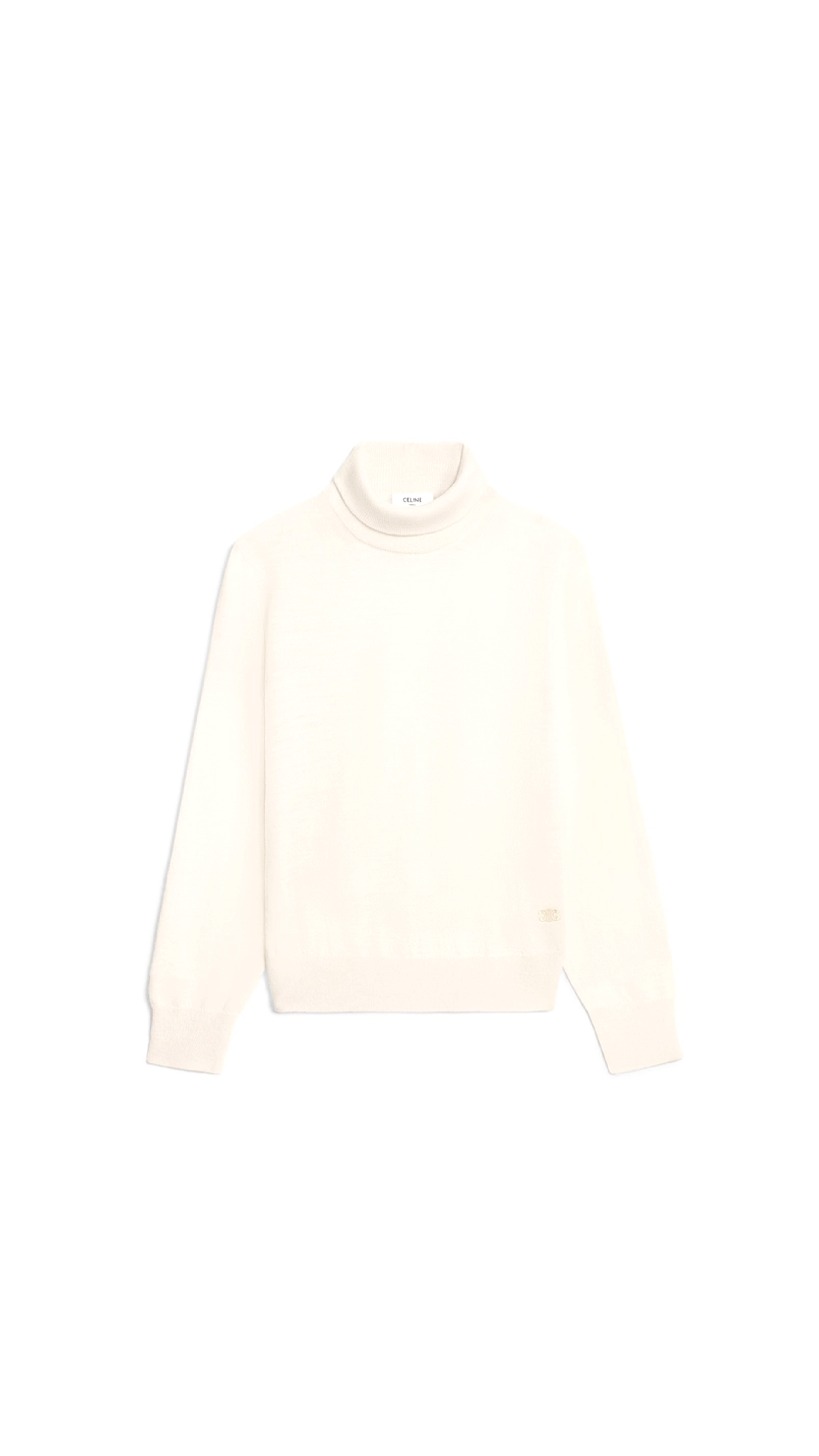 Turtleneck Sweater In Fine Wool - White