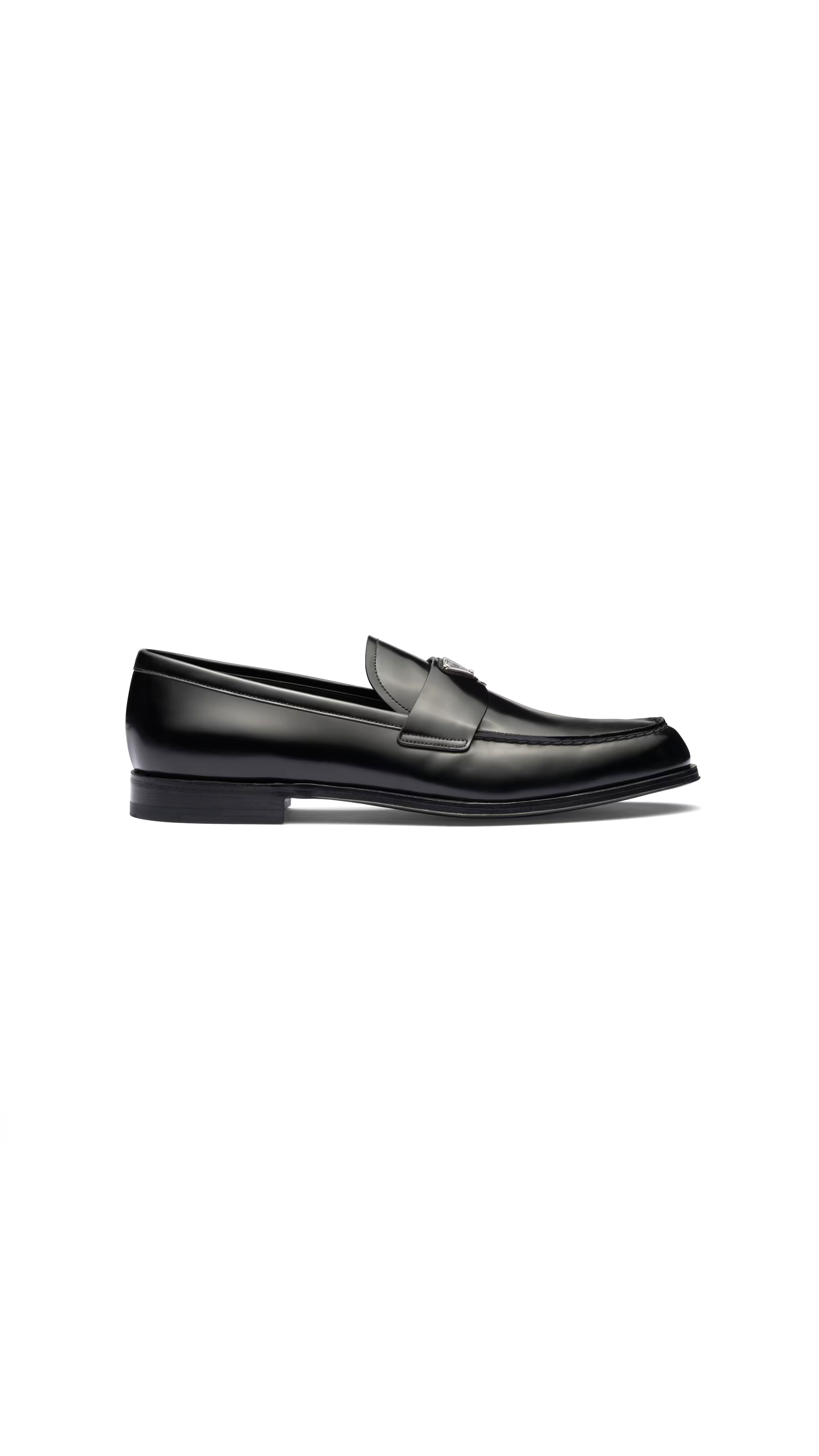 Brushed Leather Loafers - Black