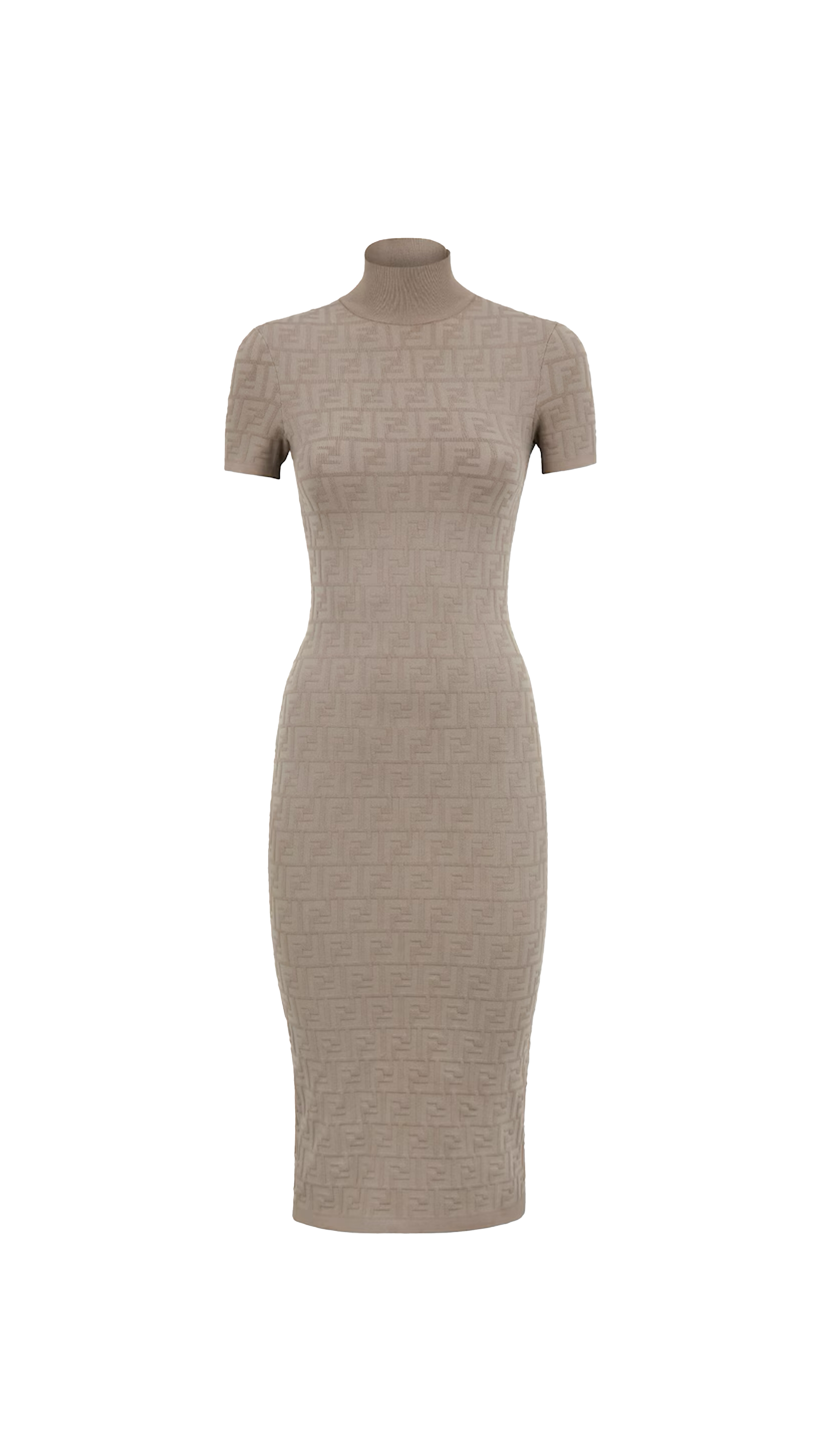 FF Viscose High-Neck Dress - Dove Gray