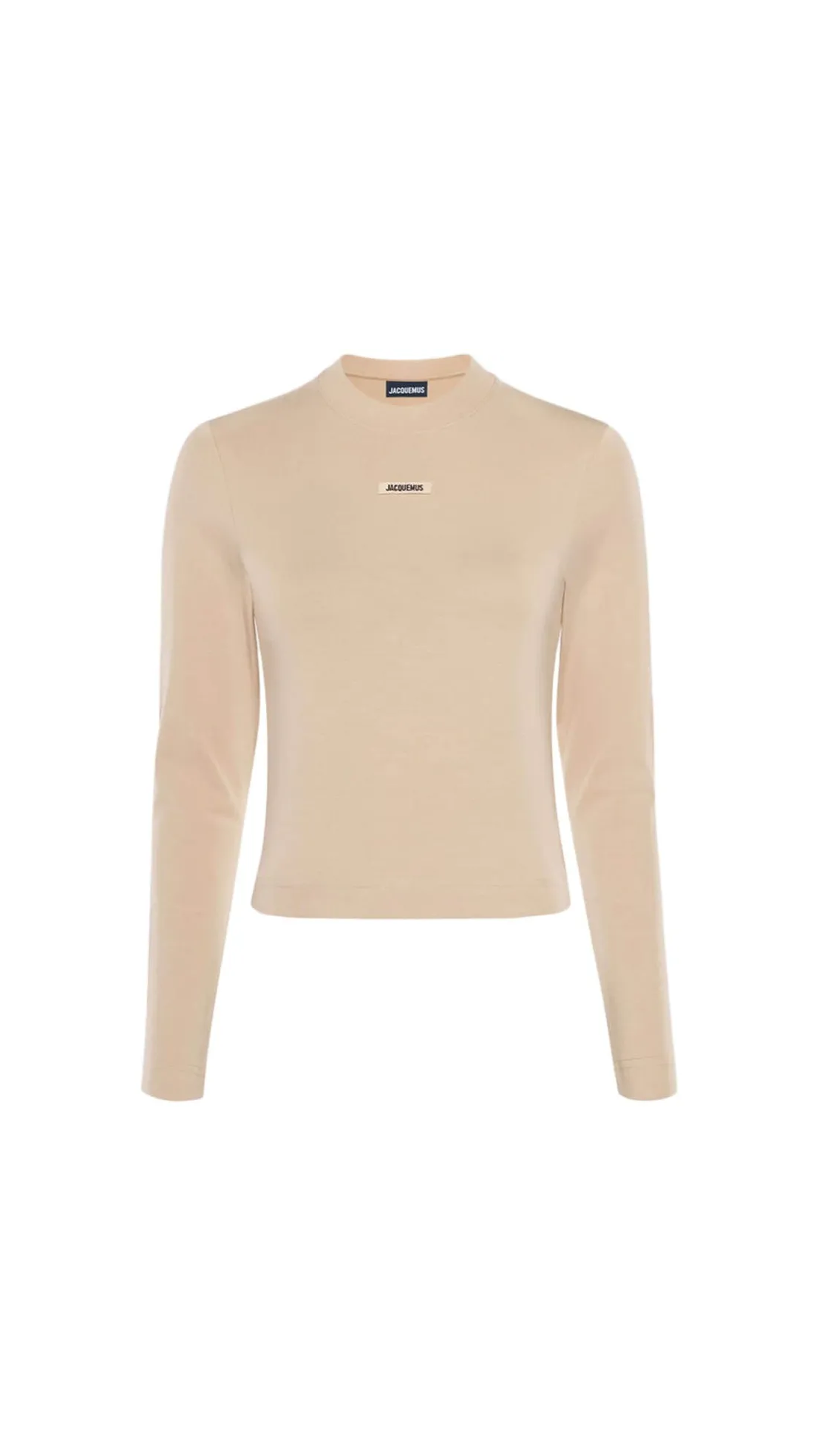 Long-sleeved Gros Grain T-shirt - Beige