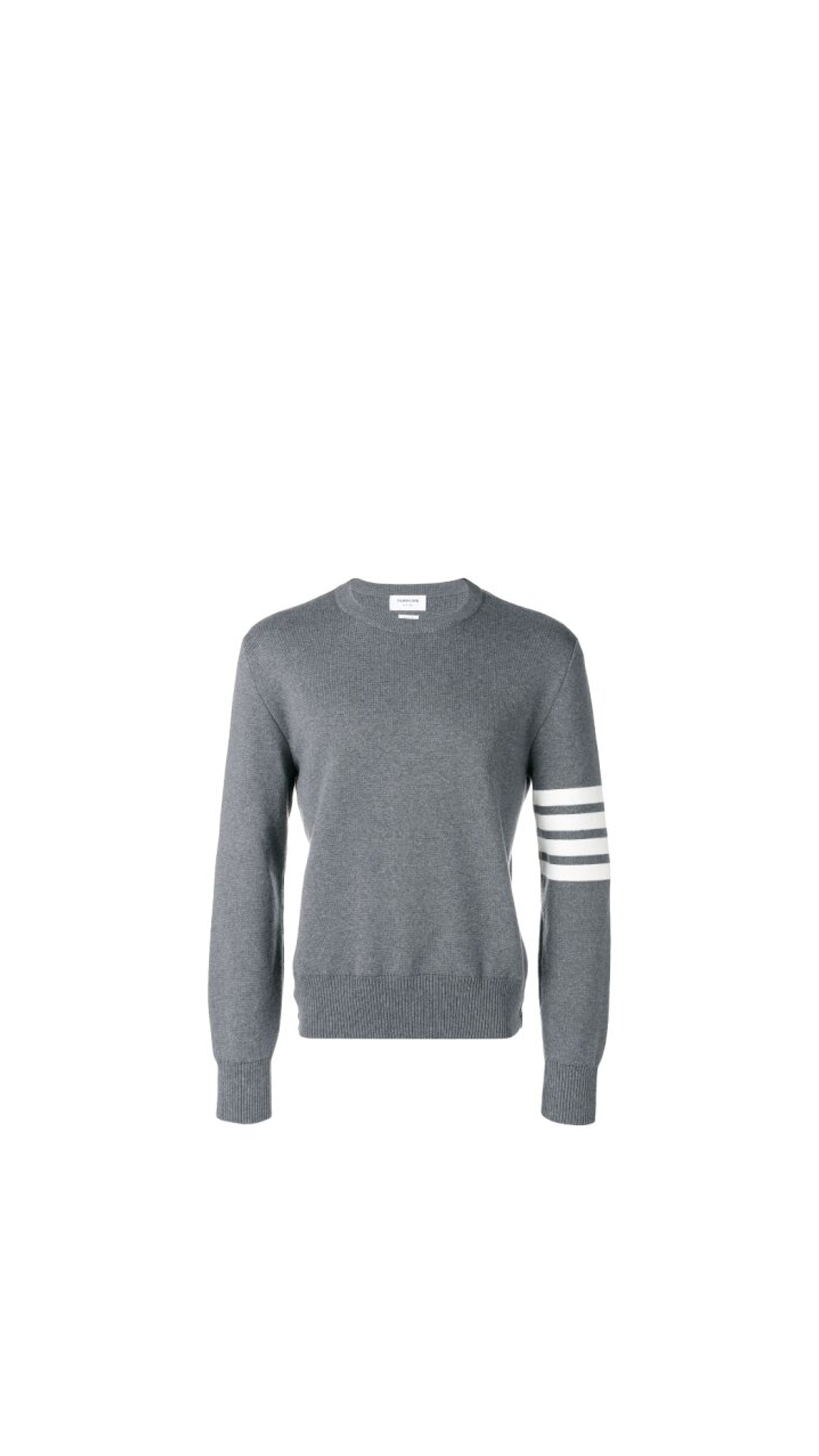 Wool 4-bar Sweater- Light Grey