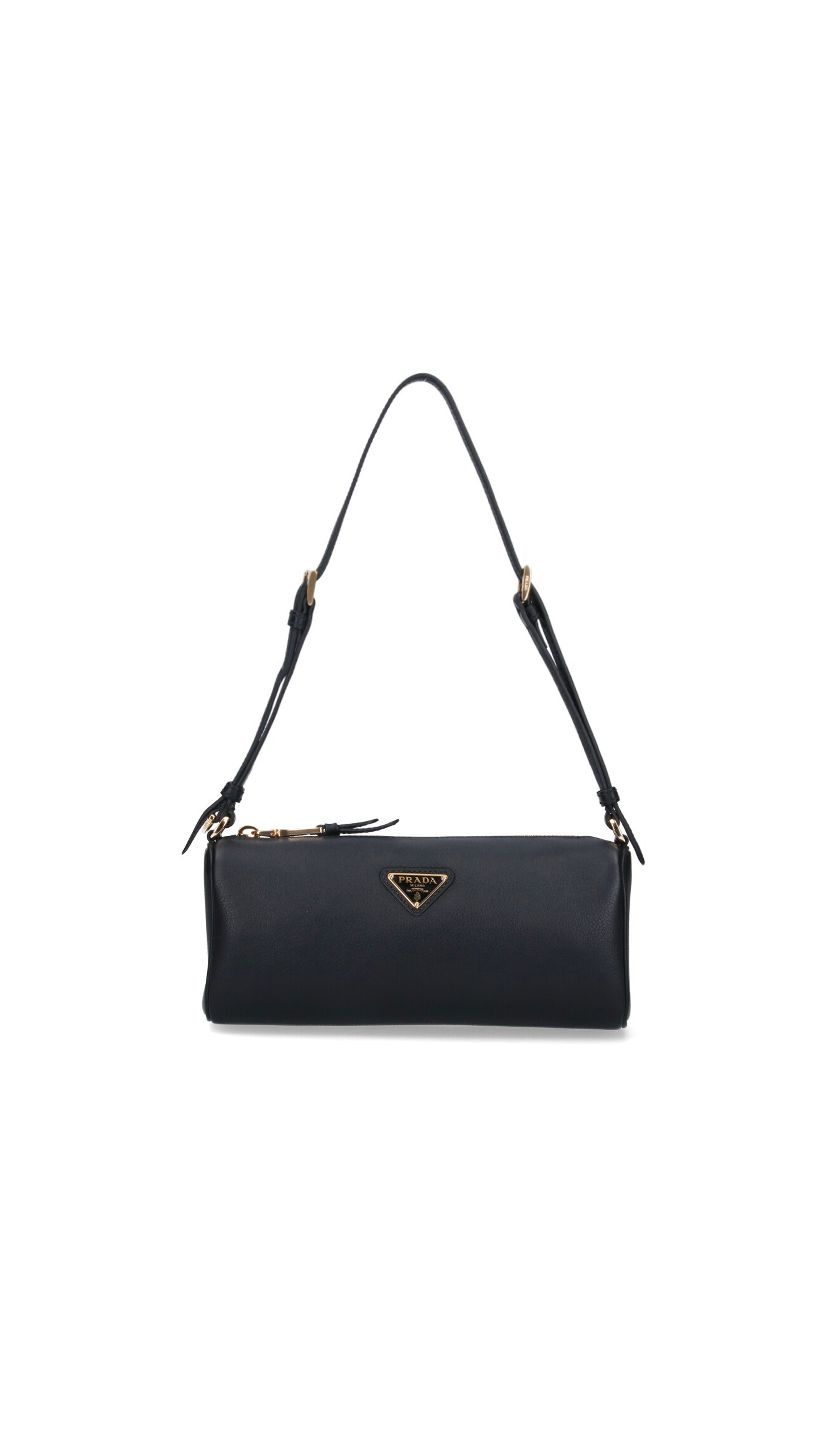 Aimée Re-nylon And Leather Shoulder Bag With Padlock - Black