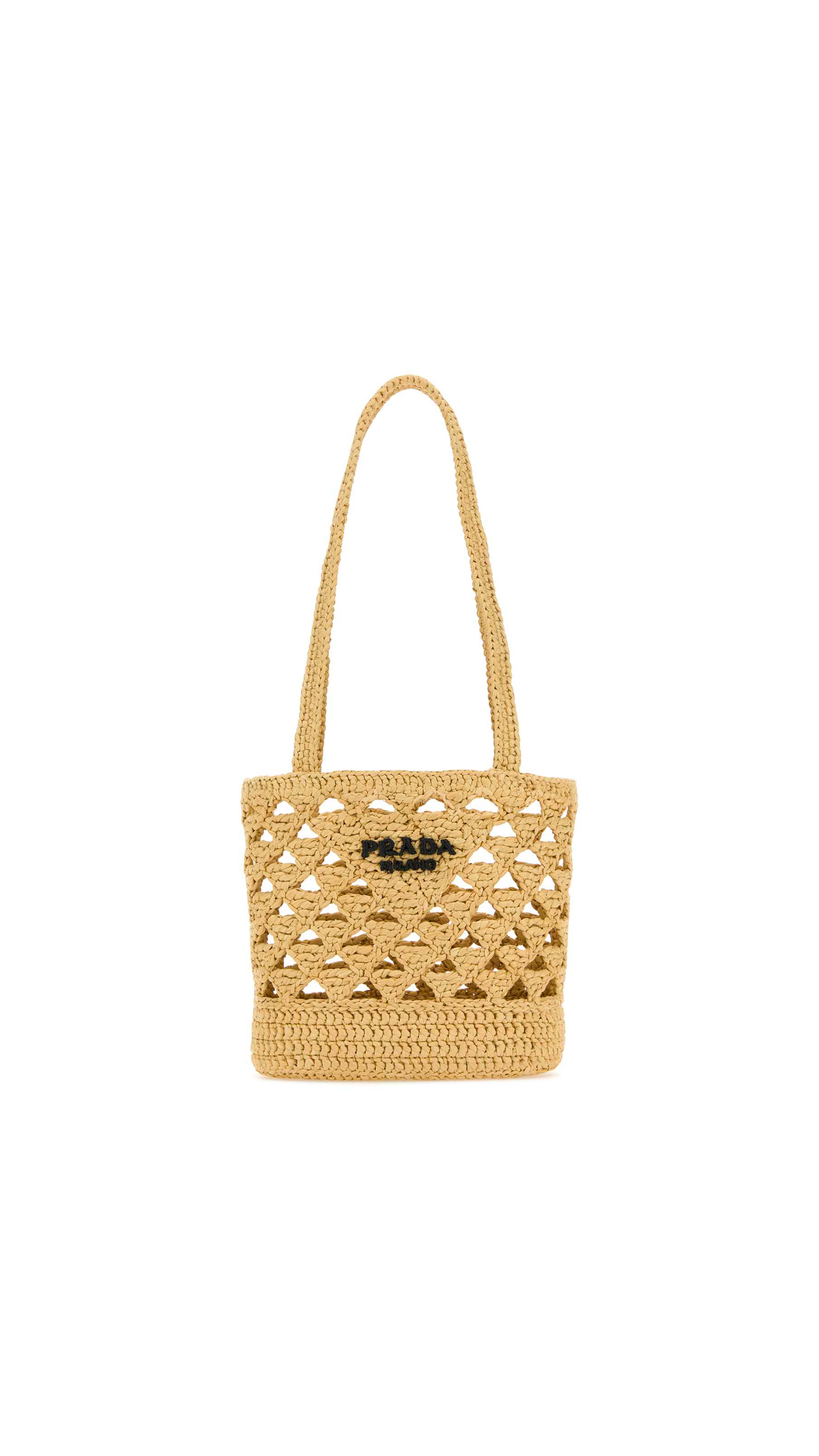 Prada Symbole Crochet Mini Tote - Natural