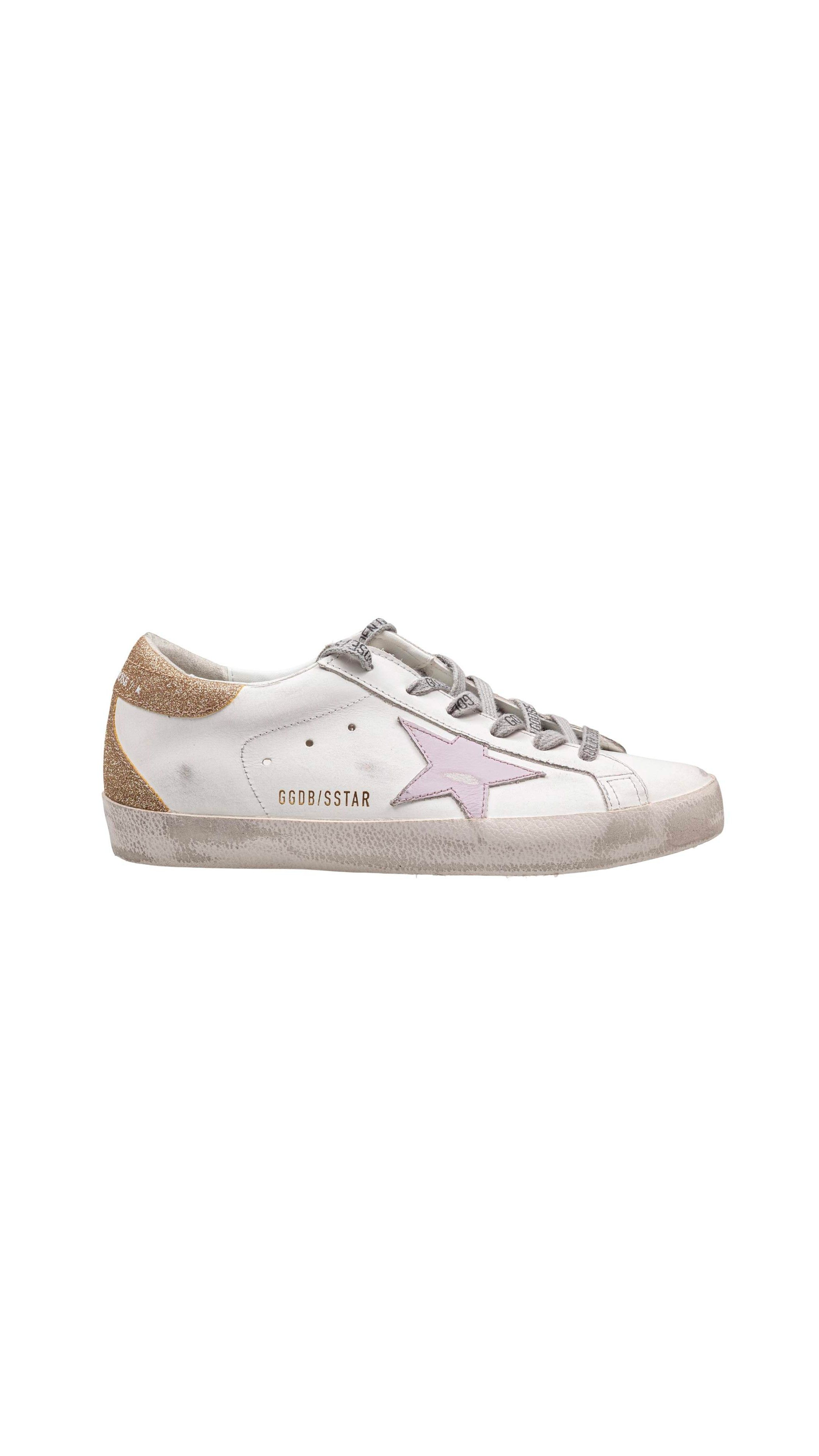 Super Star Sneakers with Glitter - White