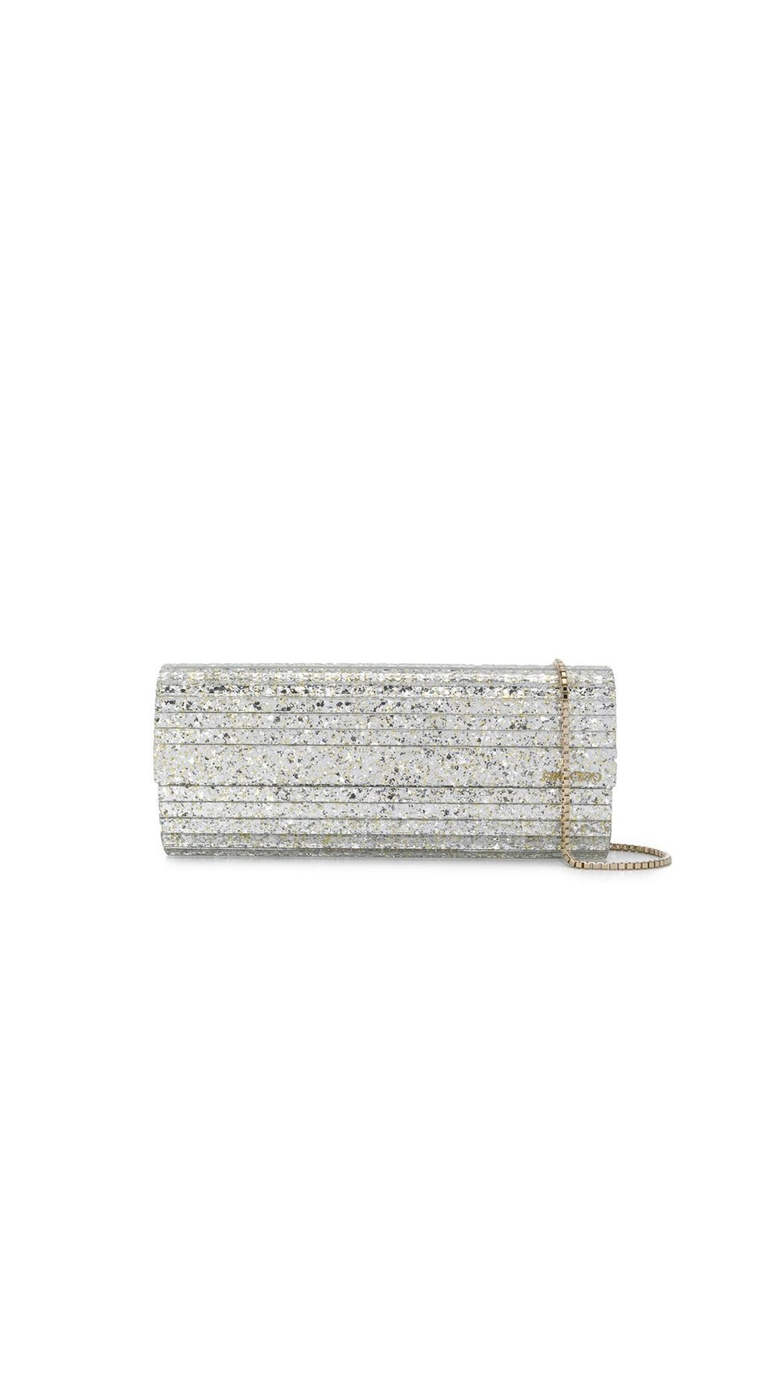 Sweetie Coarse Glitter Acrylic Clutch Bag - Champagne