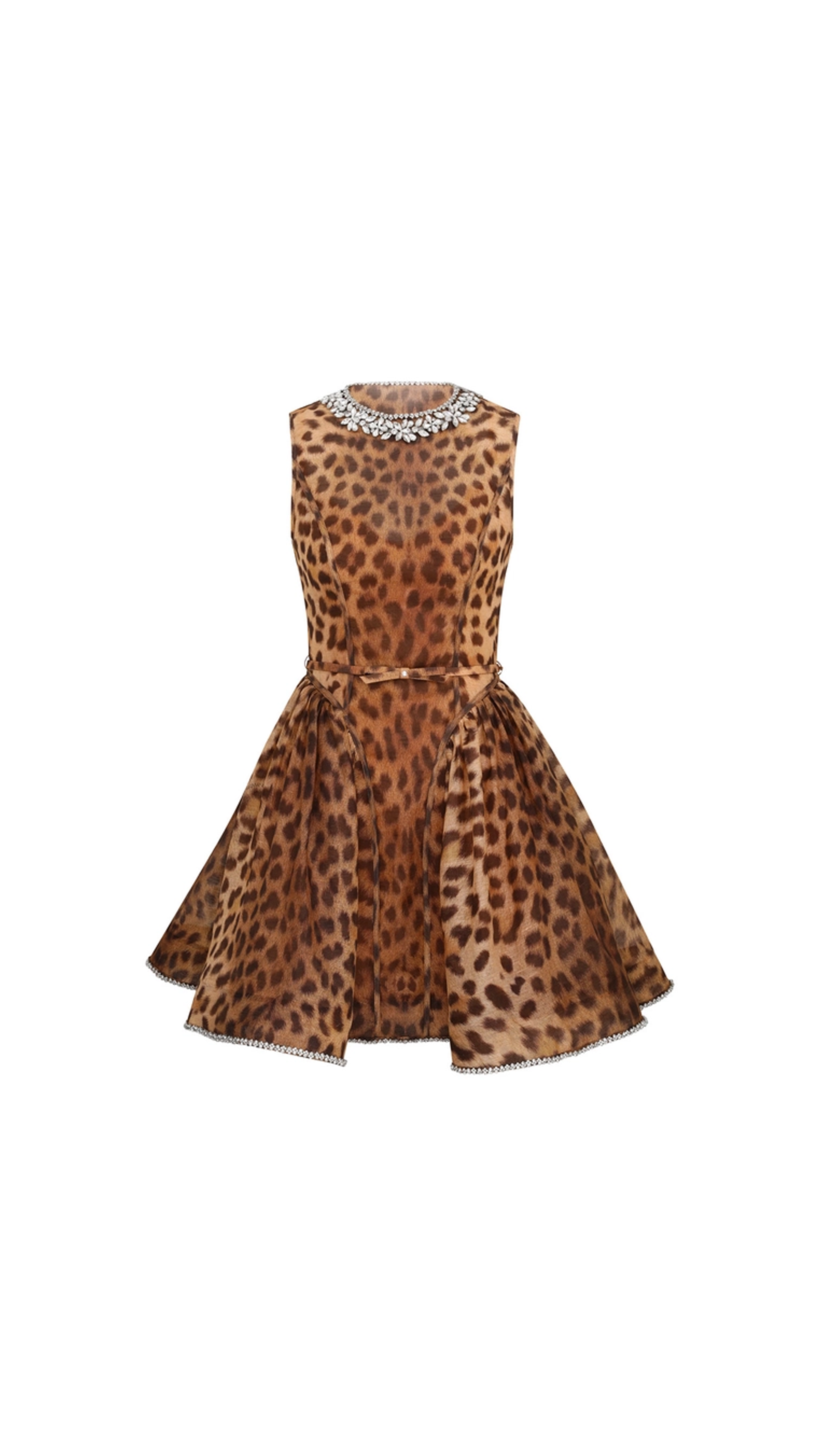 Crush Panelled Mini Dress - Leopard