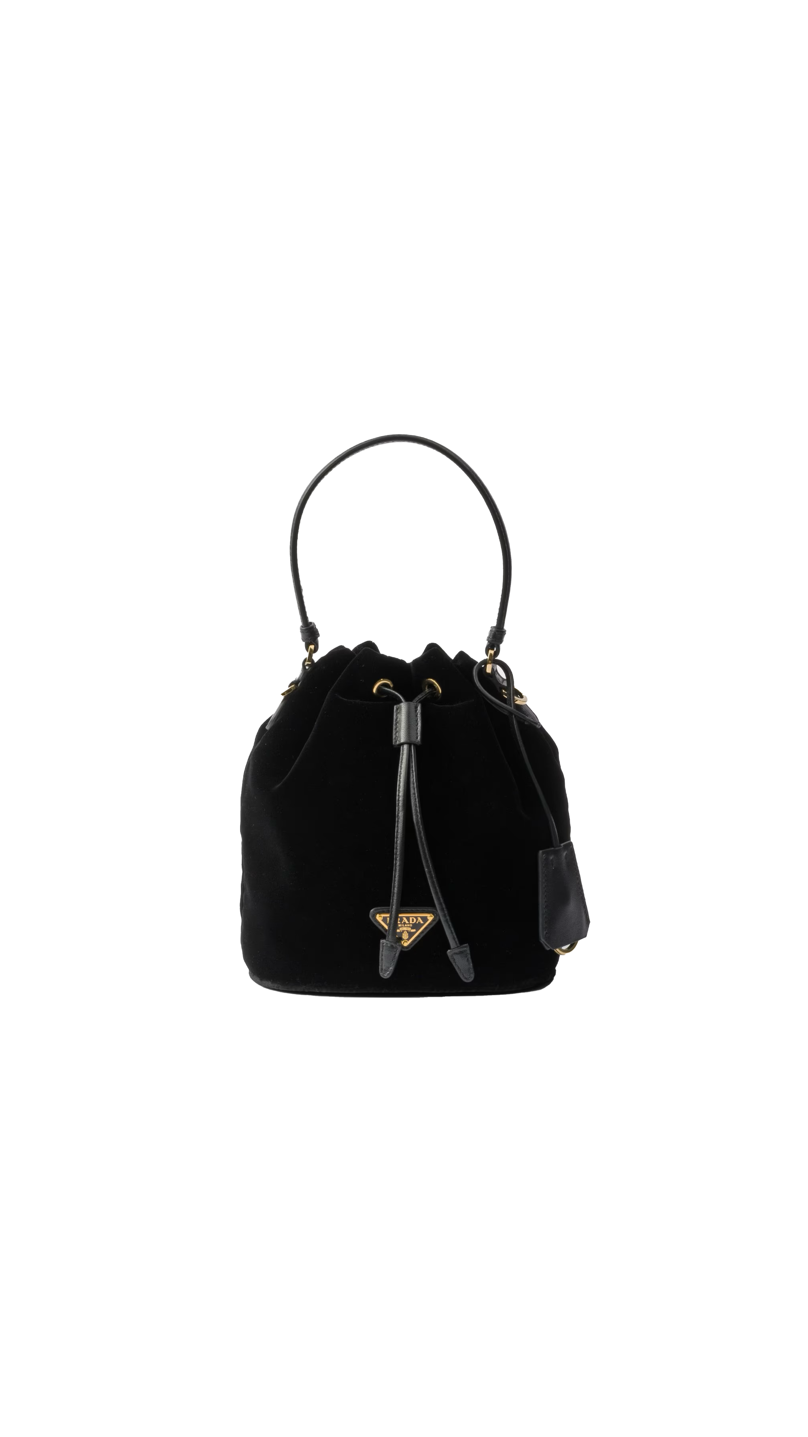 Velvet Mini-bag With Nappa Leather Details - Black