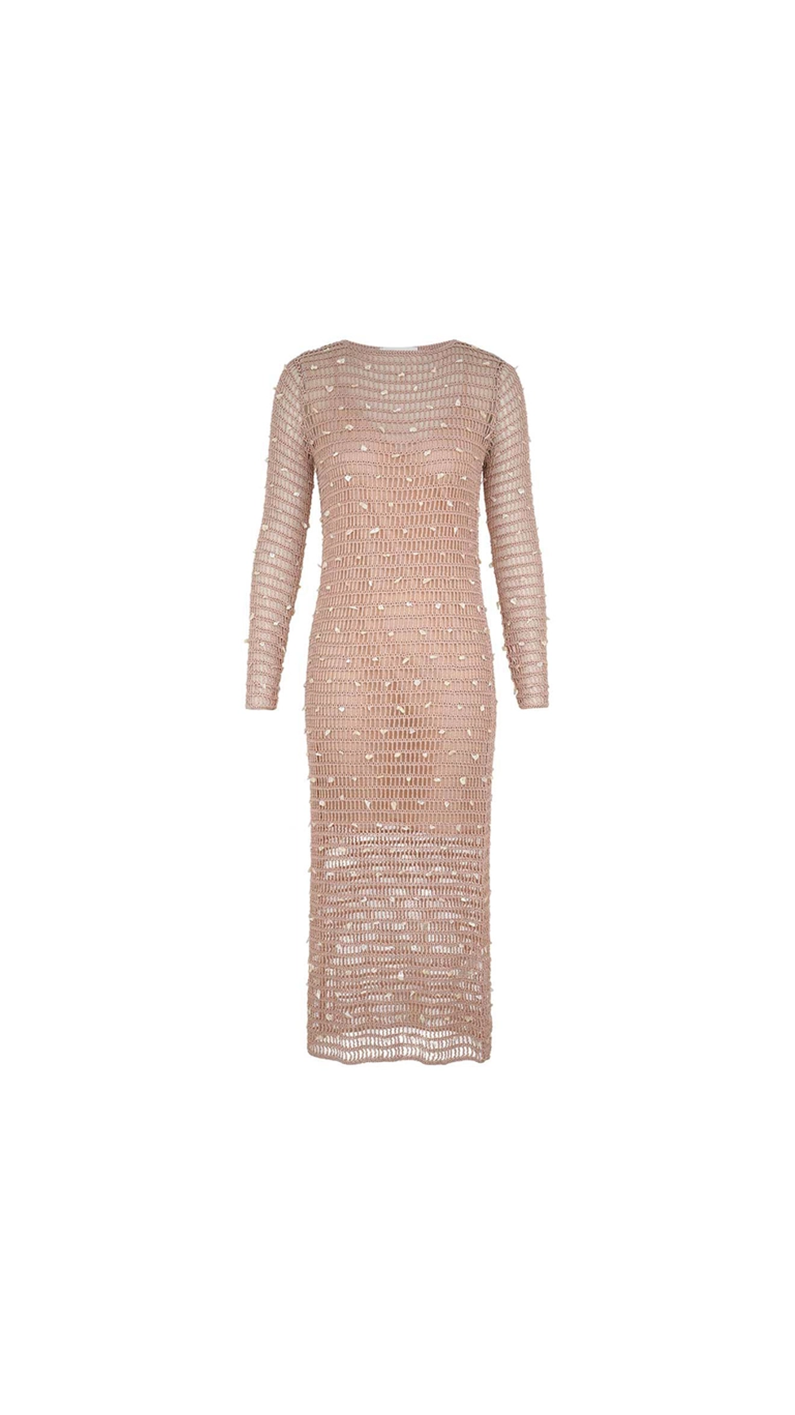 Wylie Shell Crochet Midi - Taupe