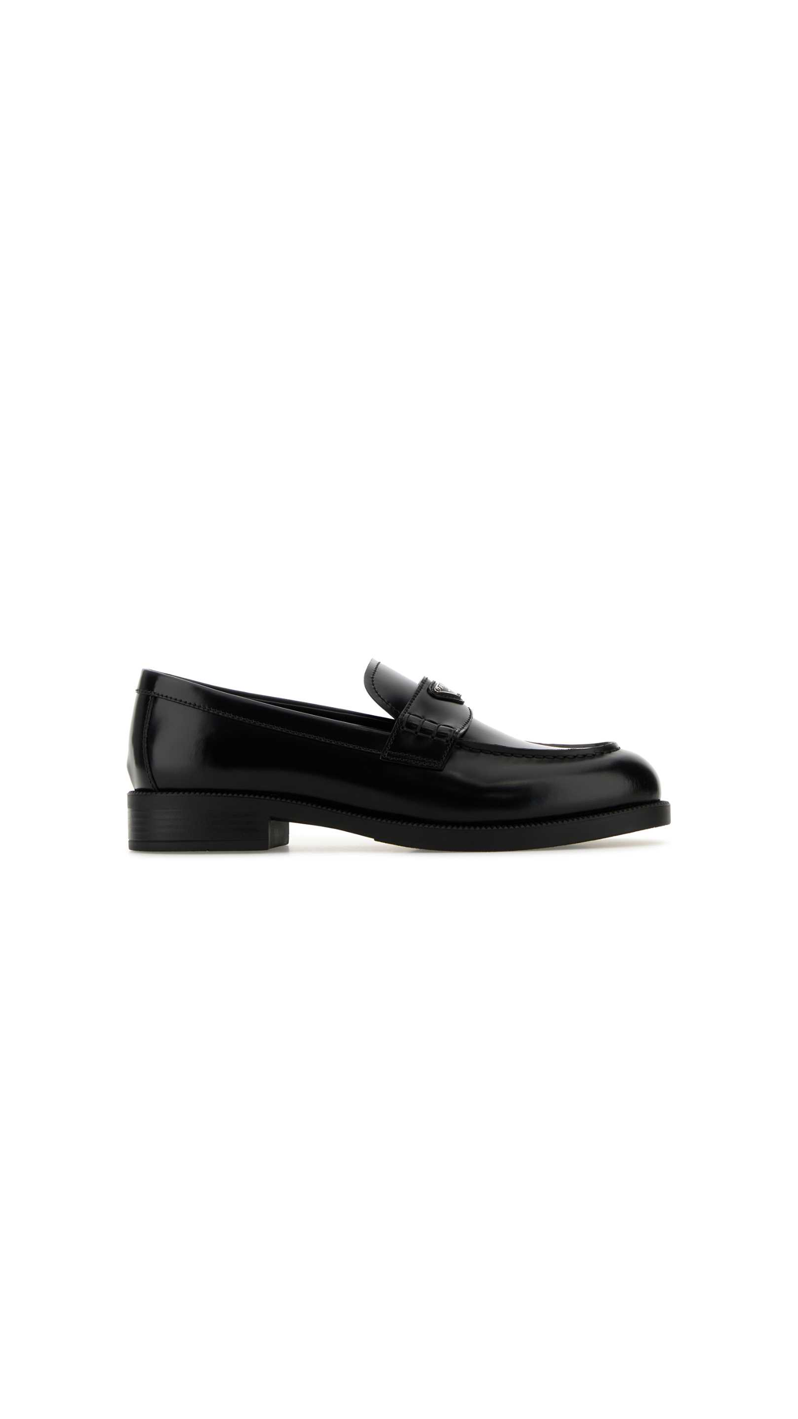 Leather Loafers With Logo - Black