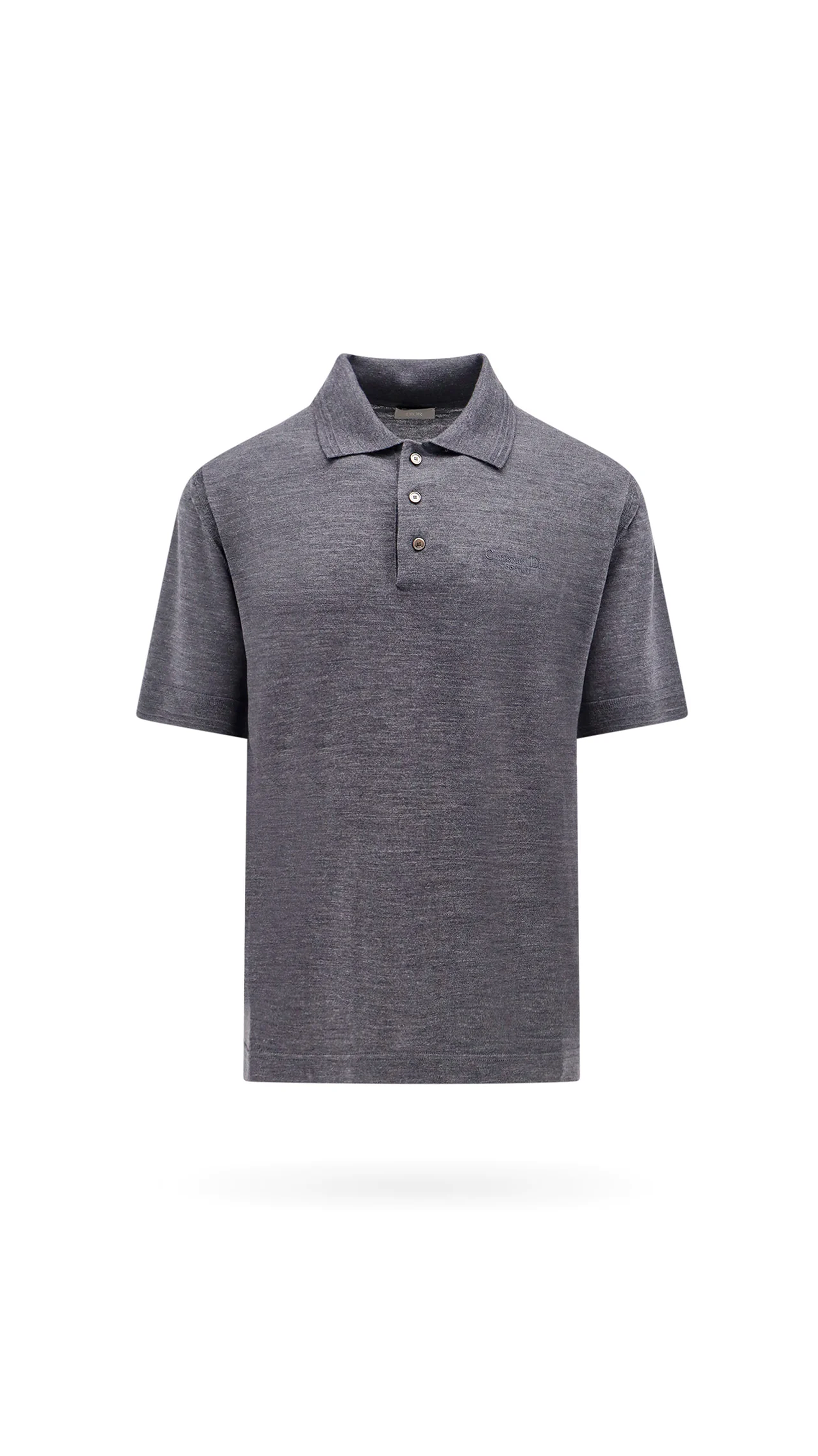 Christian Dior Couture Polo Shirt in Virgin Wool - Grey