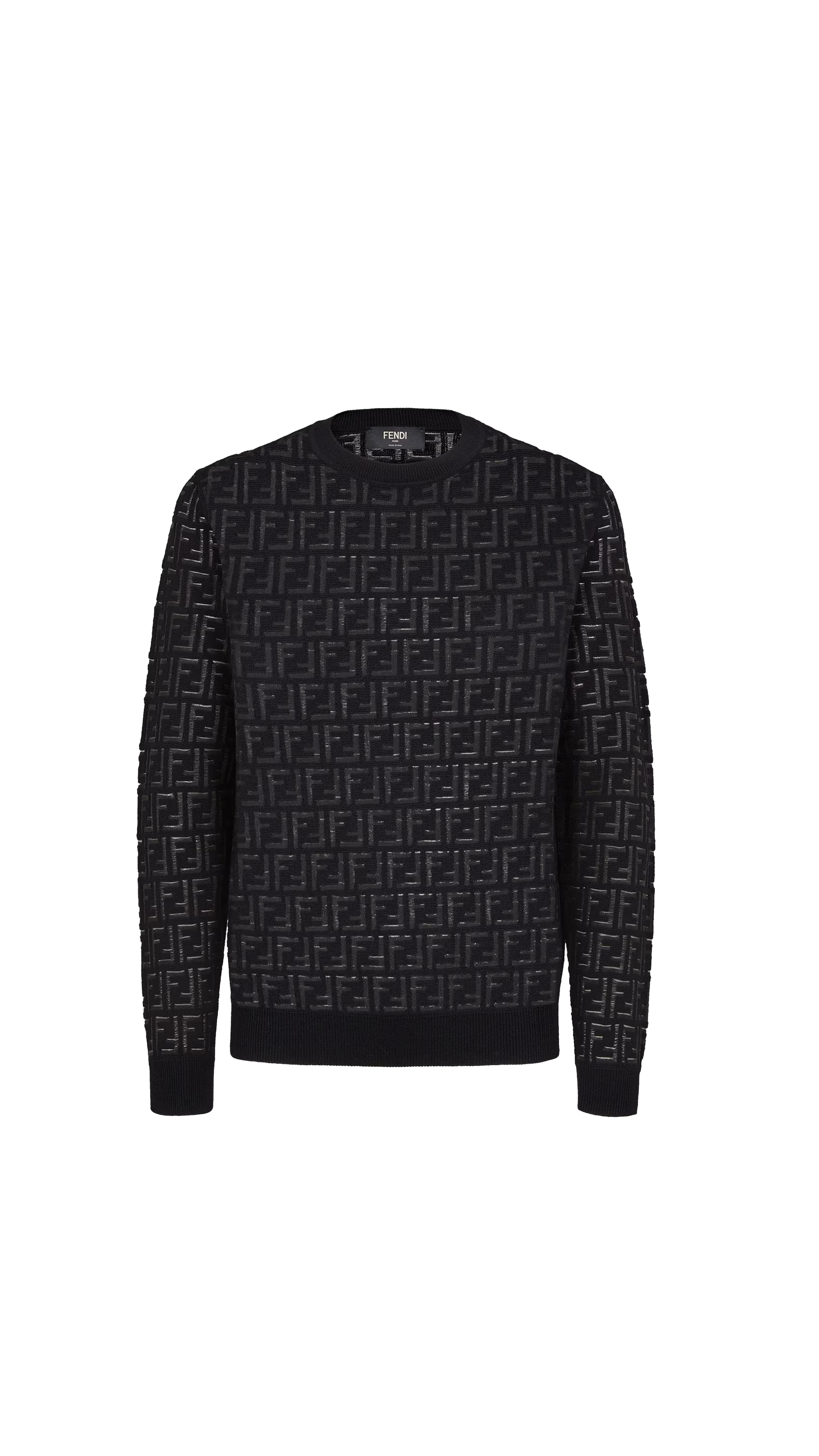 Sweater in Black Nylon and Wool - Black