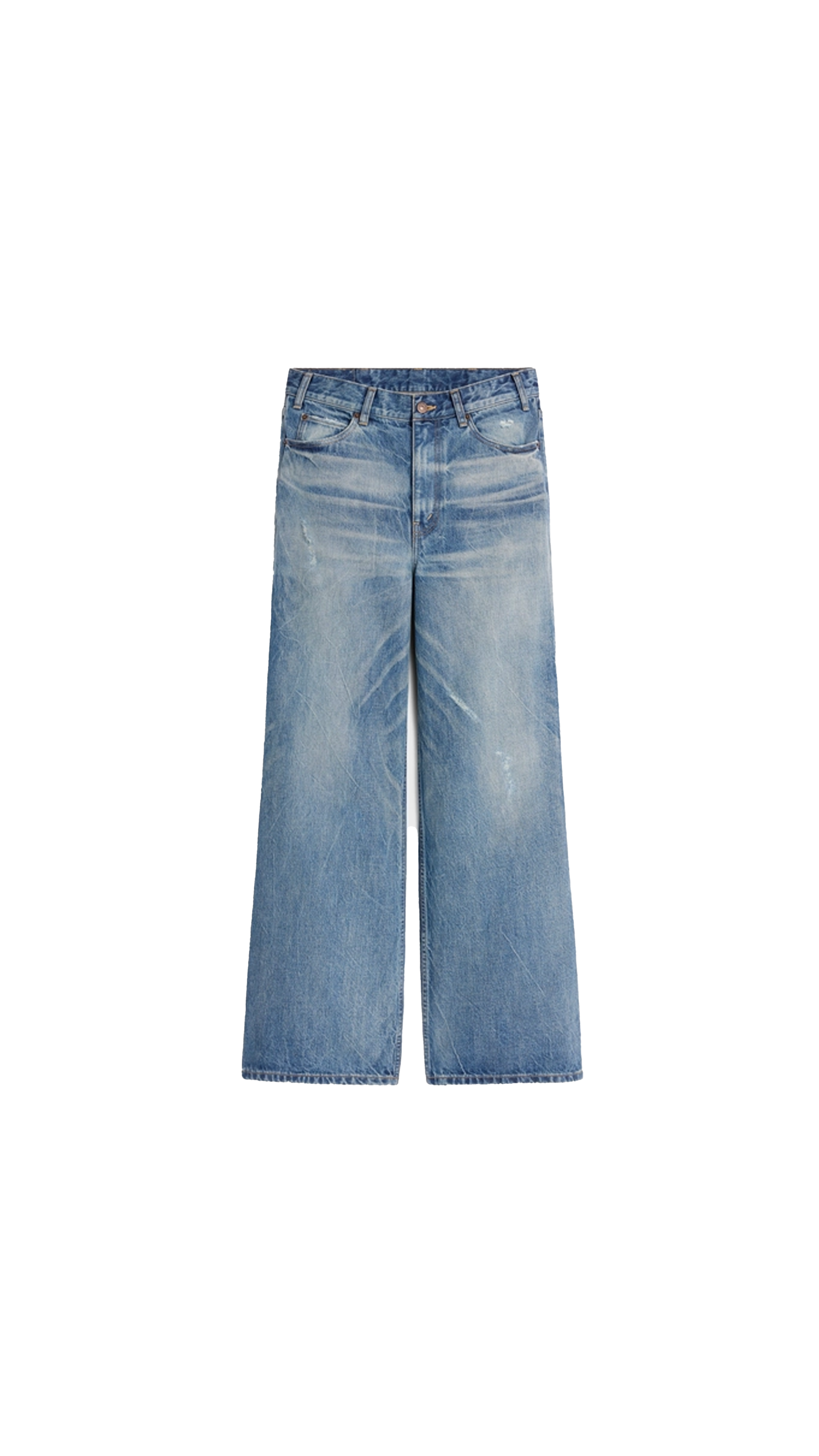 Flared Surf Jeans In Summer Dazed Wash Denim - Blue