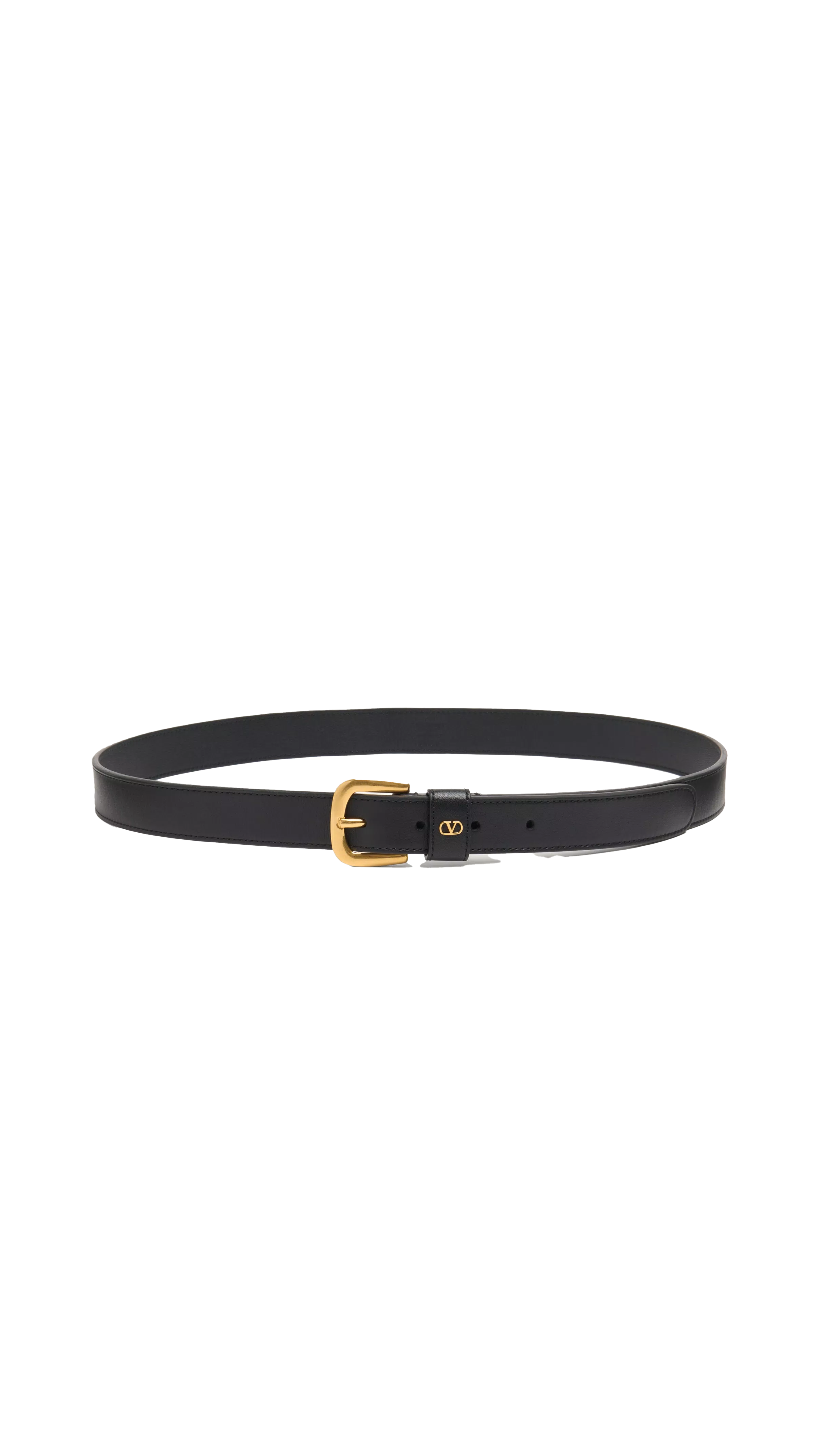 Vlogo Signature Belt In Shiny Calfskin 25 Mm - Black