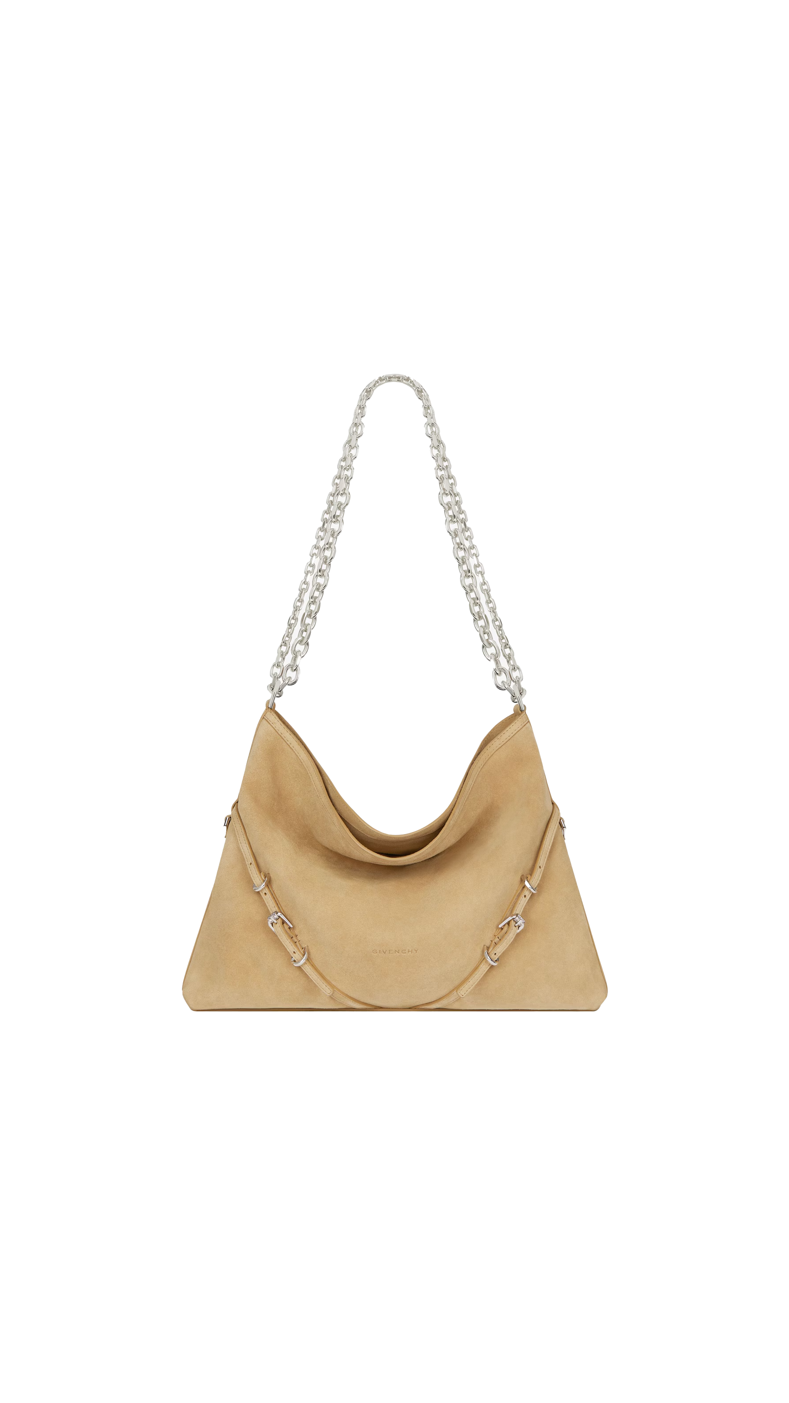 Medium Voyou Chain Bag In Suede - Hazel