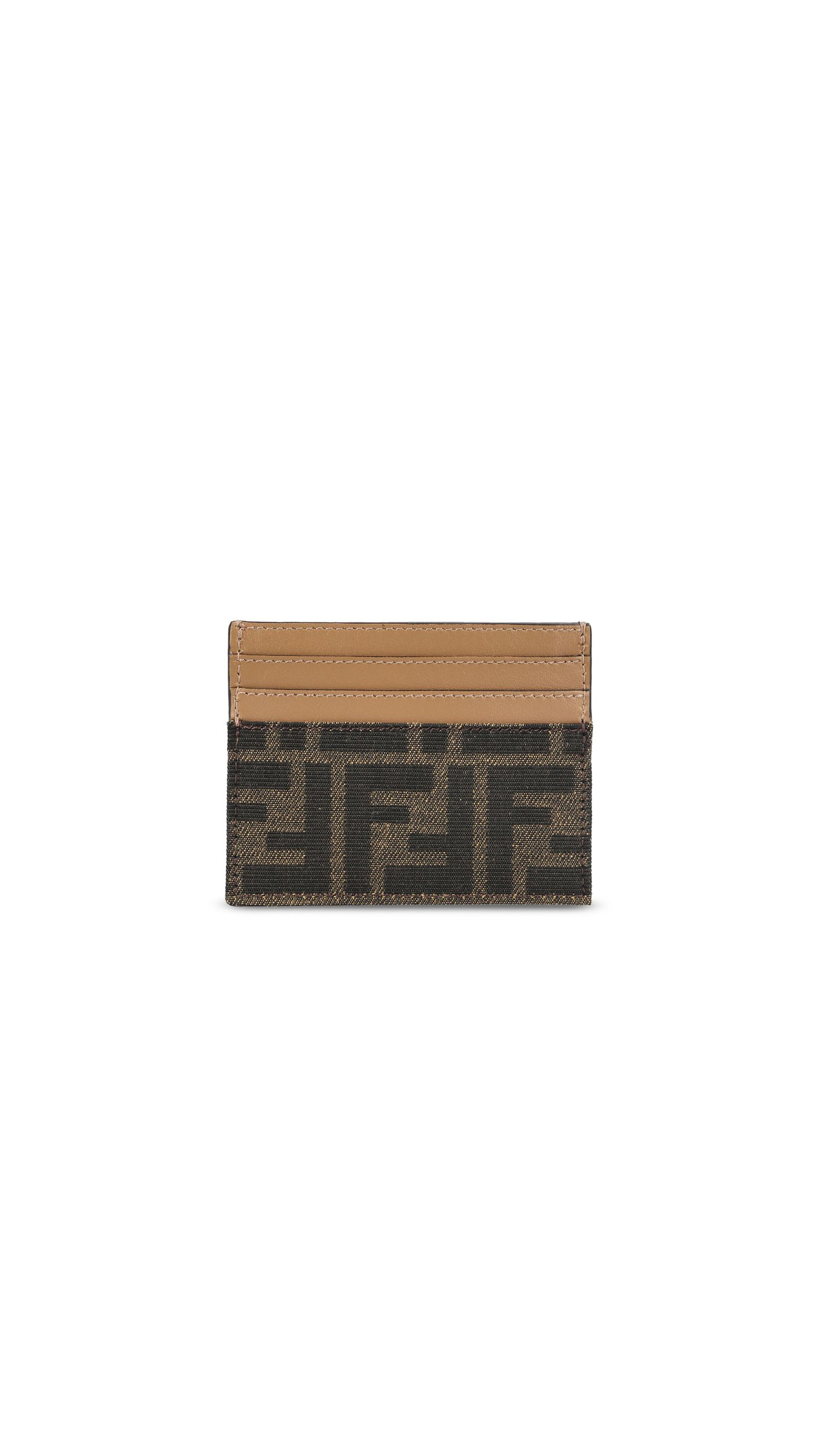 FF Jacquard Diamond Card Holder - Brown