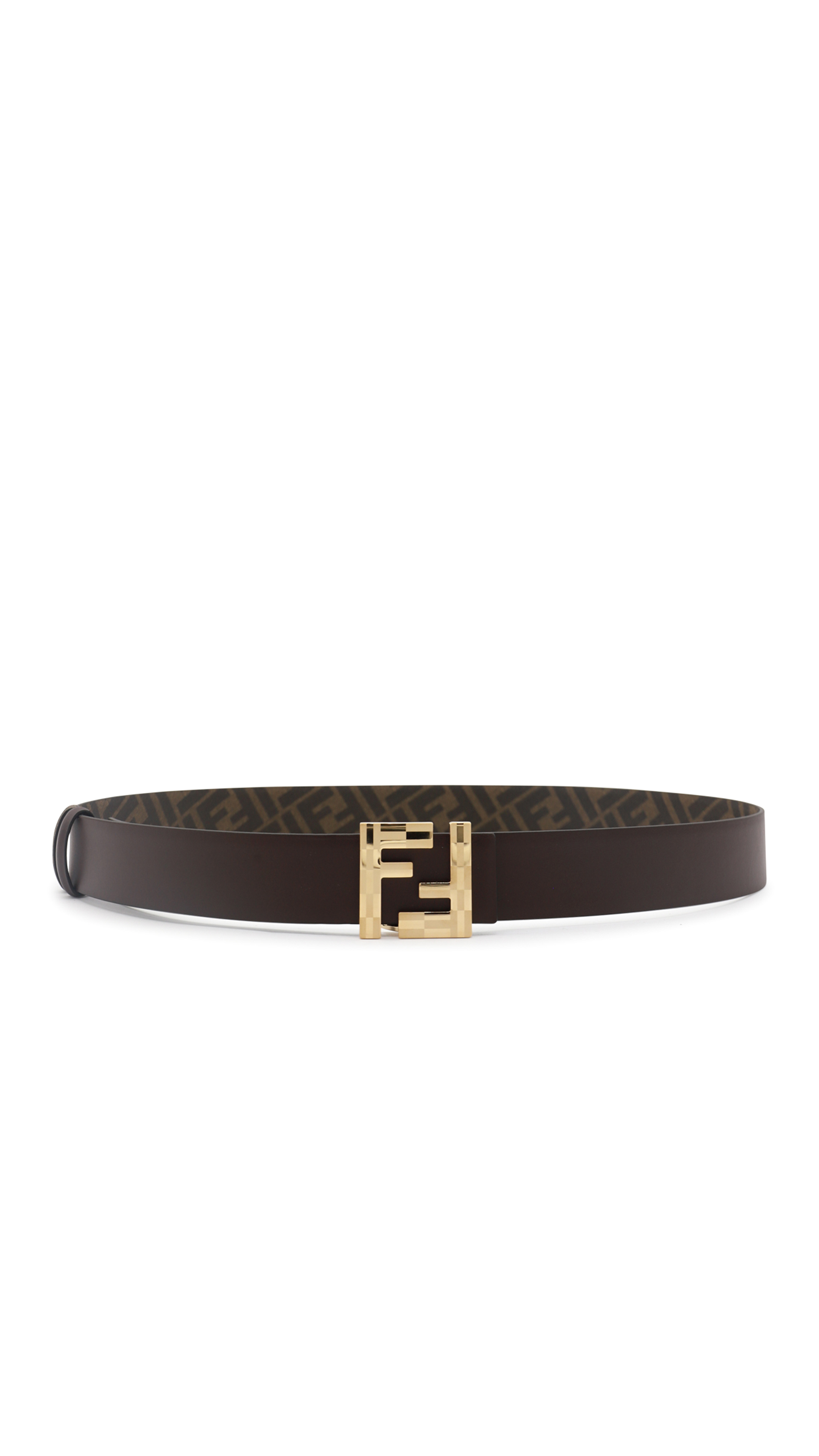 FF Squared Belt - Dark Brown/Gold