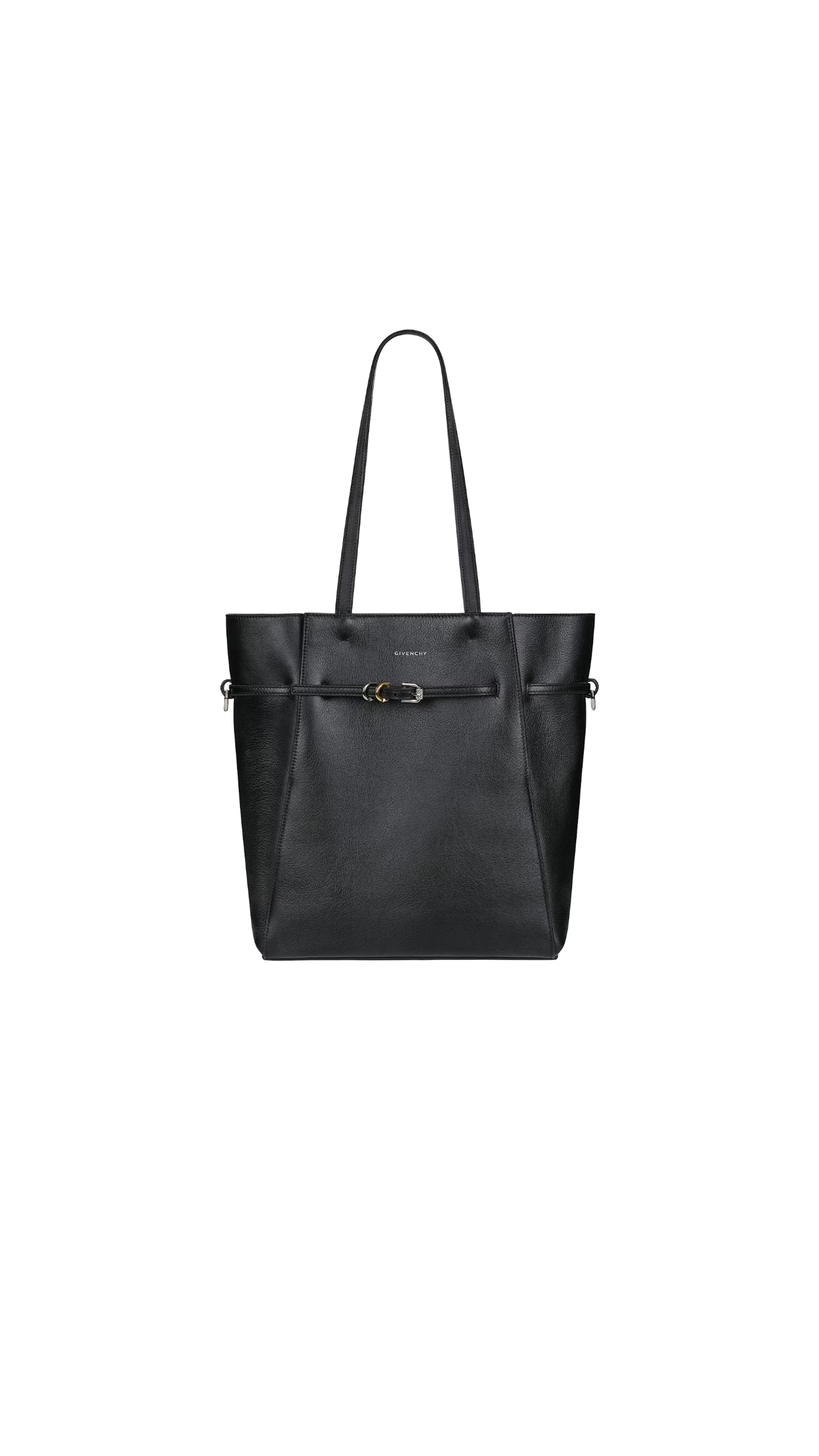 Small Voyou Tote Bag in Leather - Black