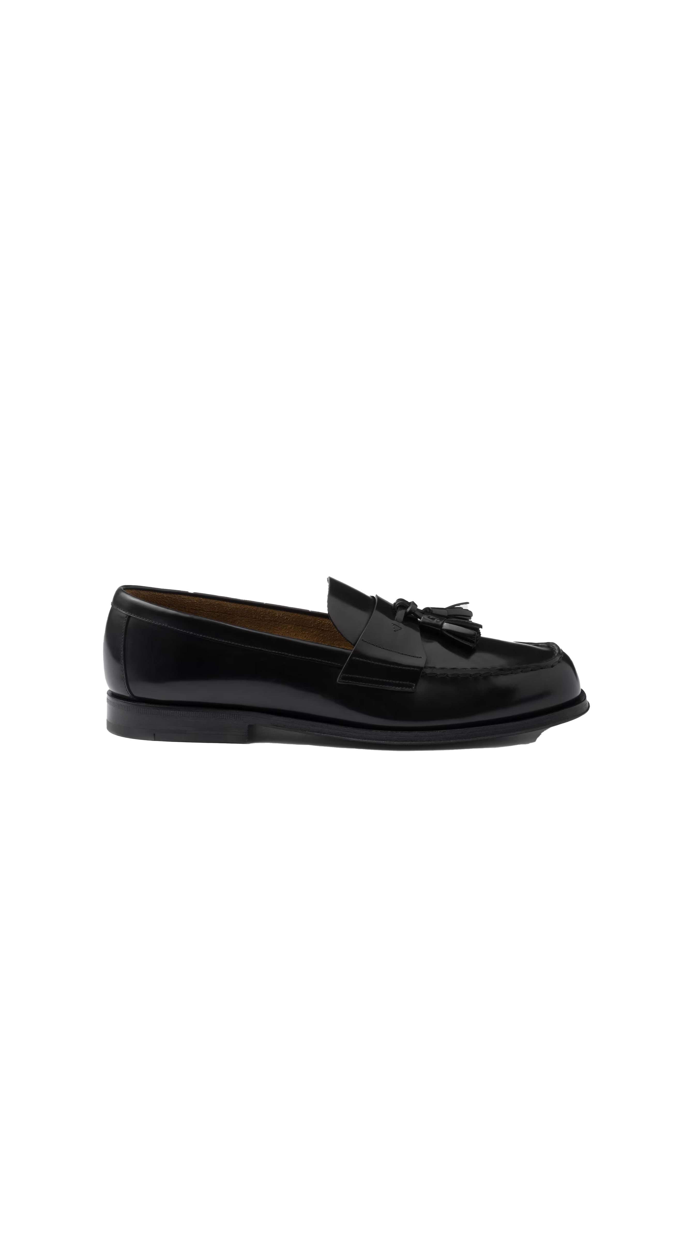 Brushed Leather Loafers - Black