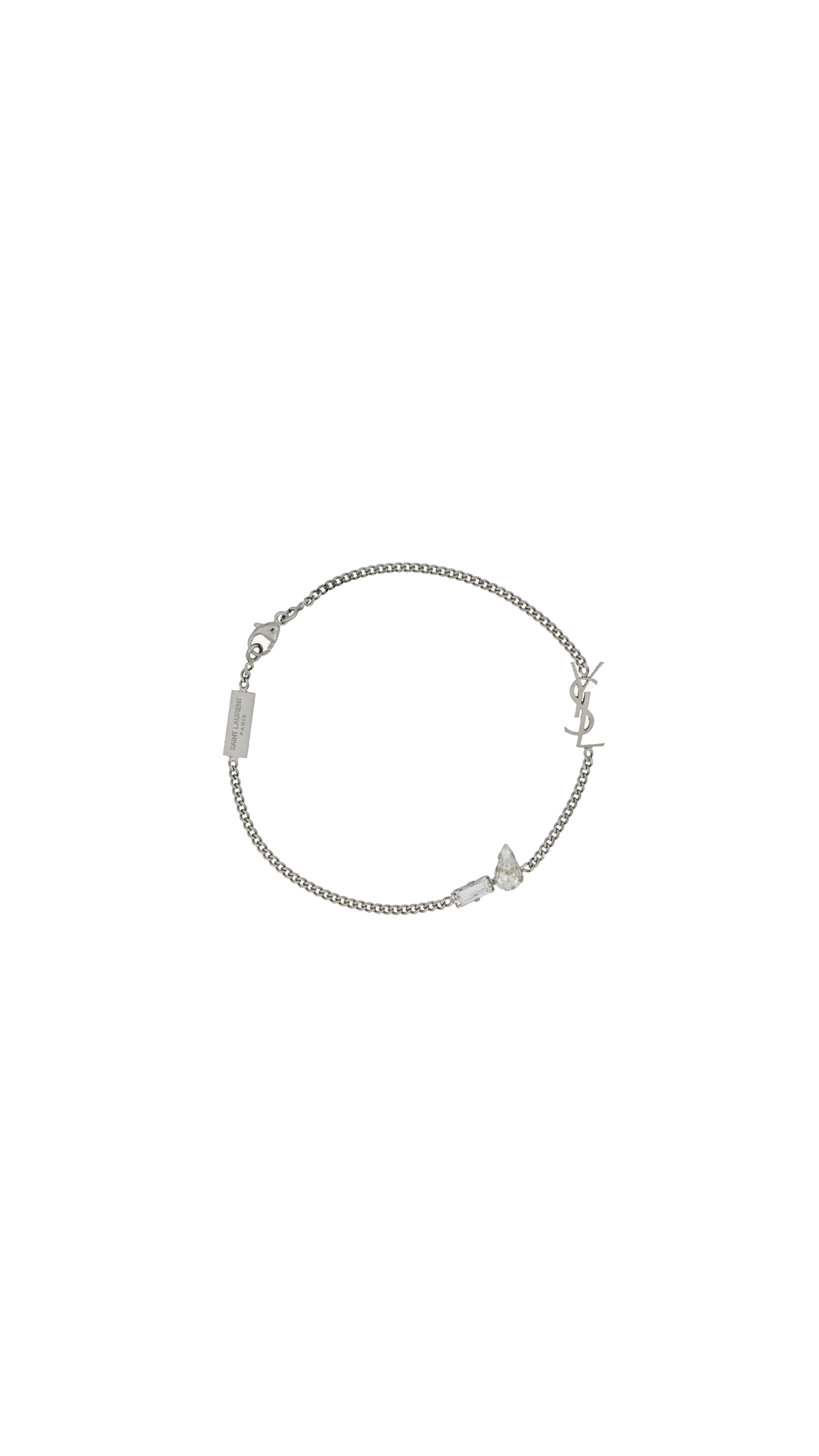 Cassandre Chain Bracelet In Metal And Rhinestone - Oxidized Silver