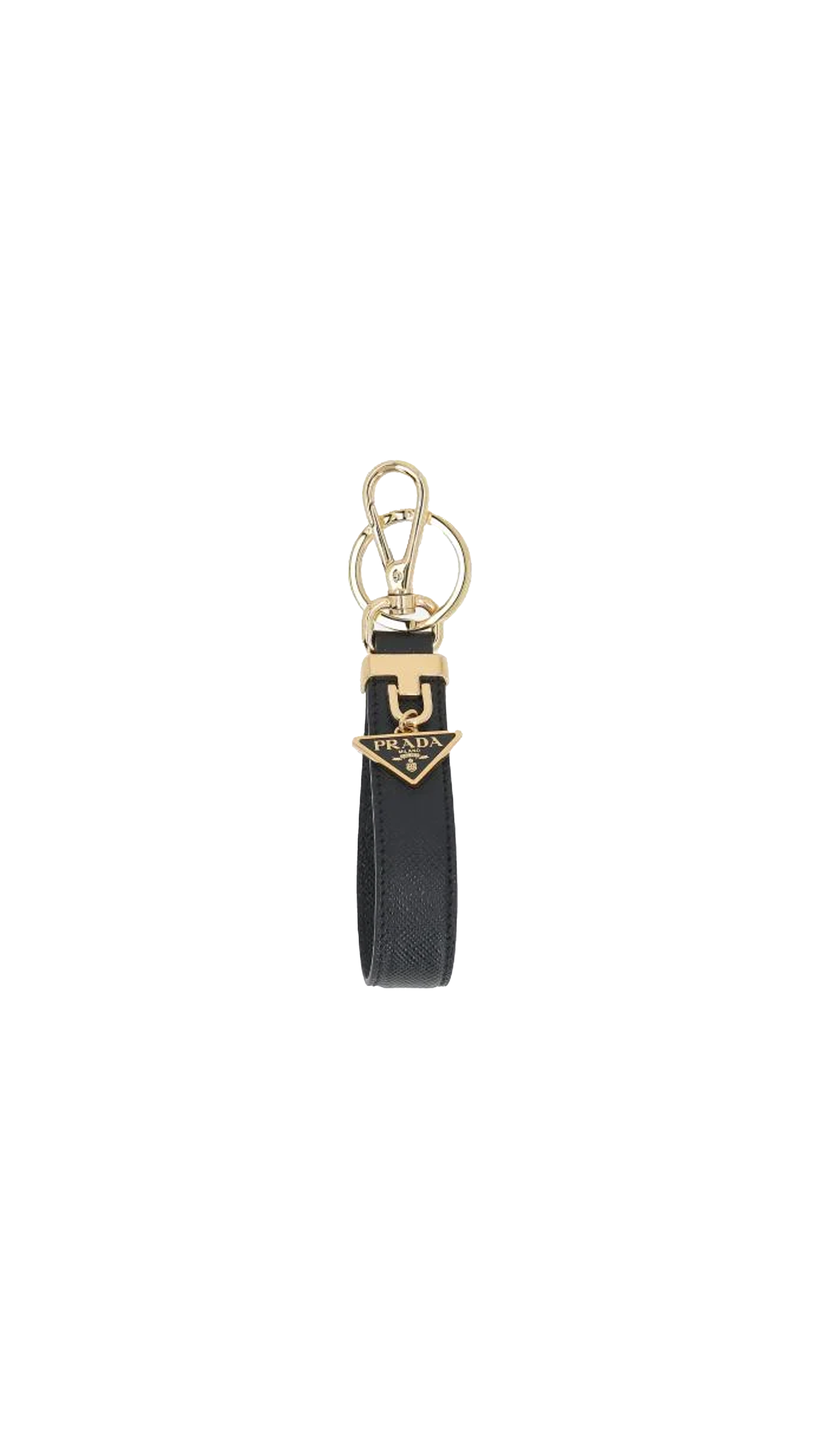 Saffiano Leather Keychain - Black