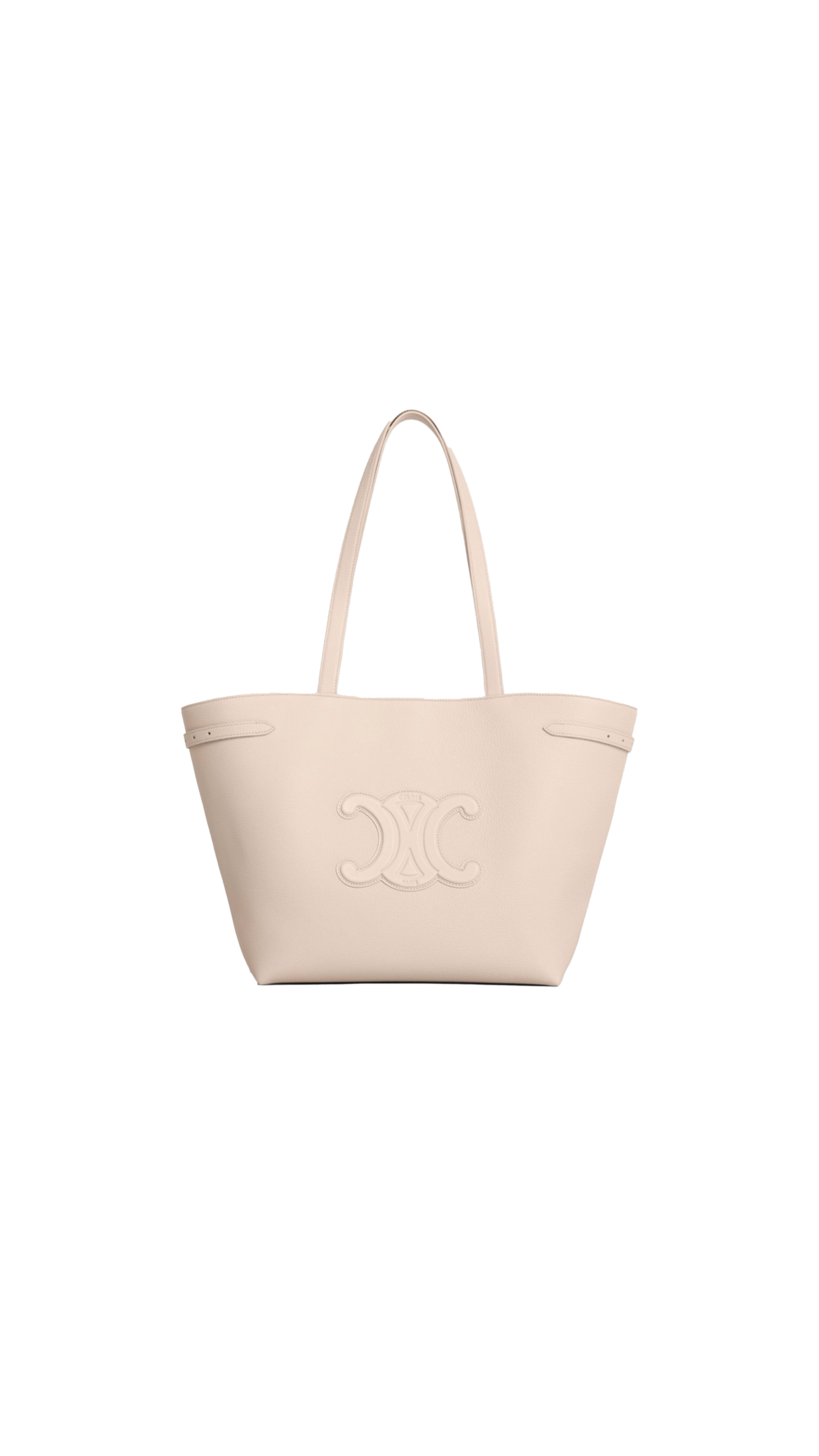 Medium Cabas Anaïs Cuir Triomphe In Grained Calfskin - Pale Beige