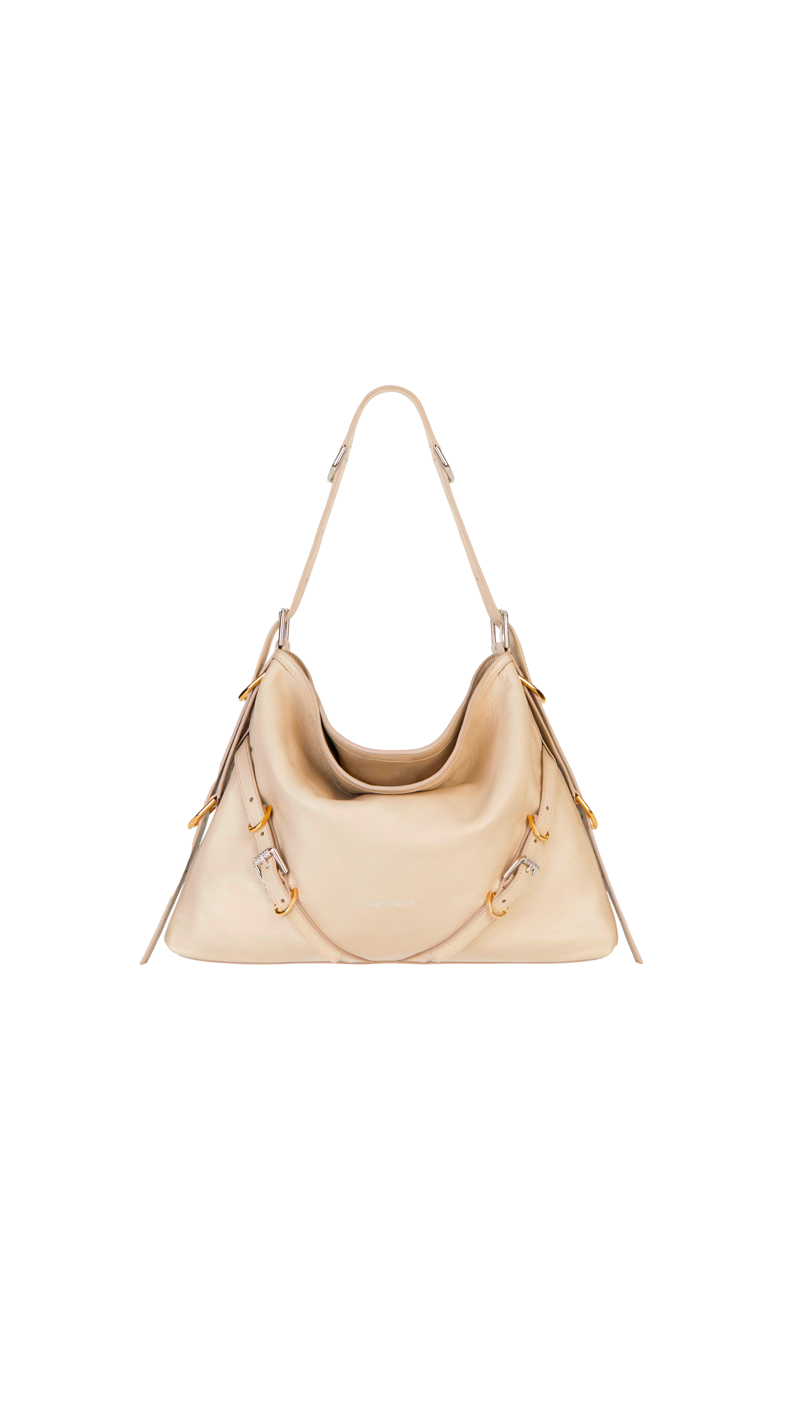 Medium Voyou bag in Leather - Natural Beige