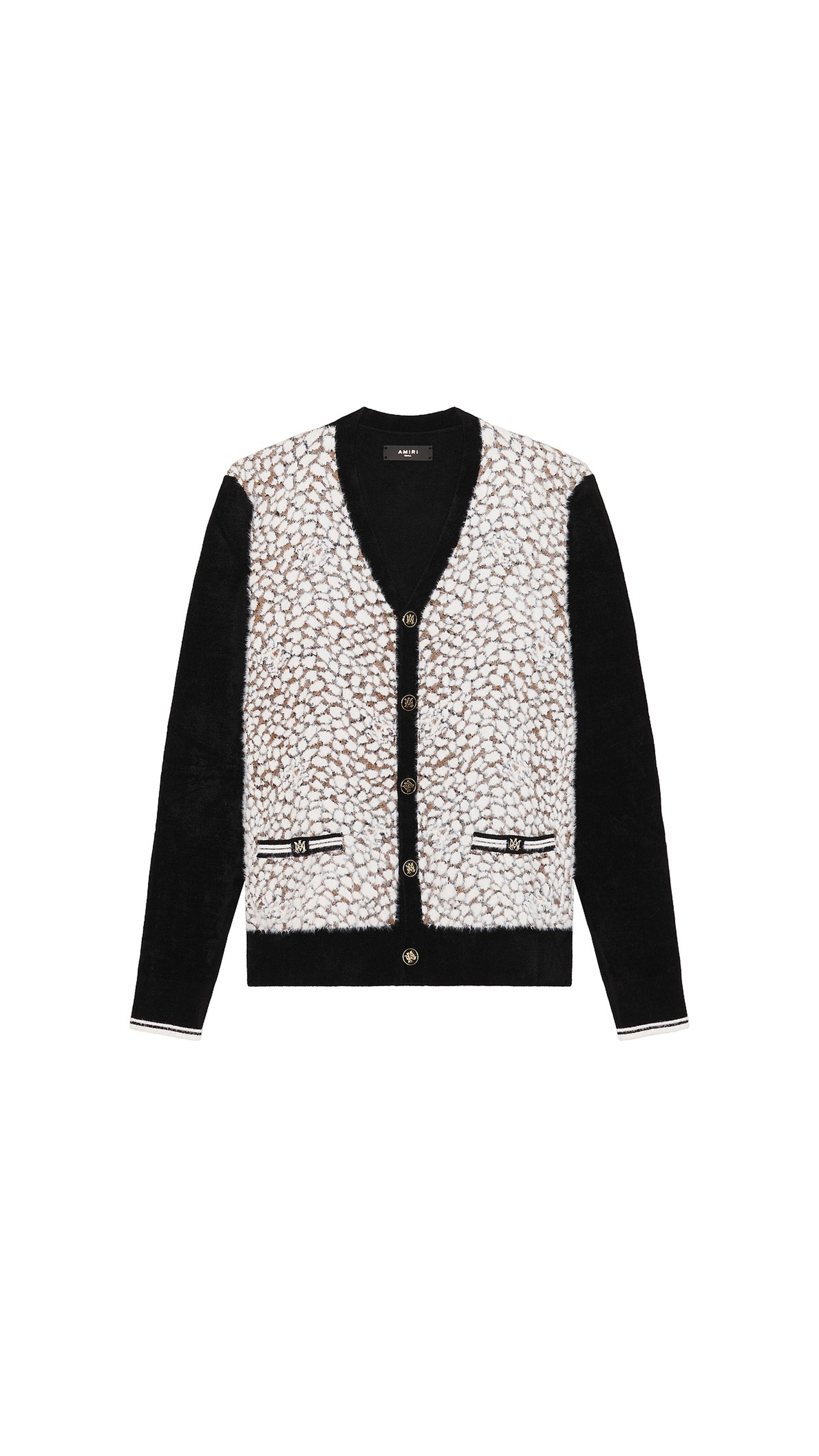 Ma Leopard Cardigan - Black/White