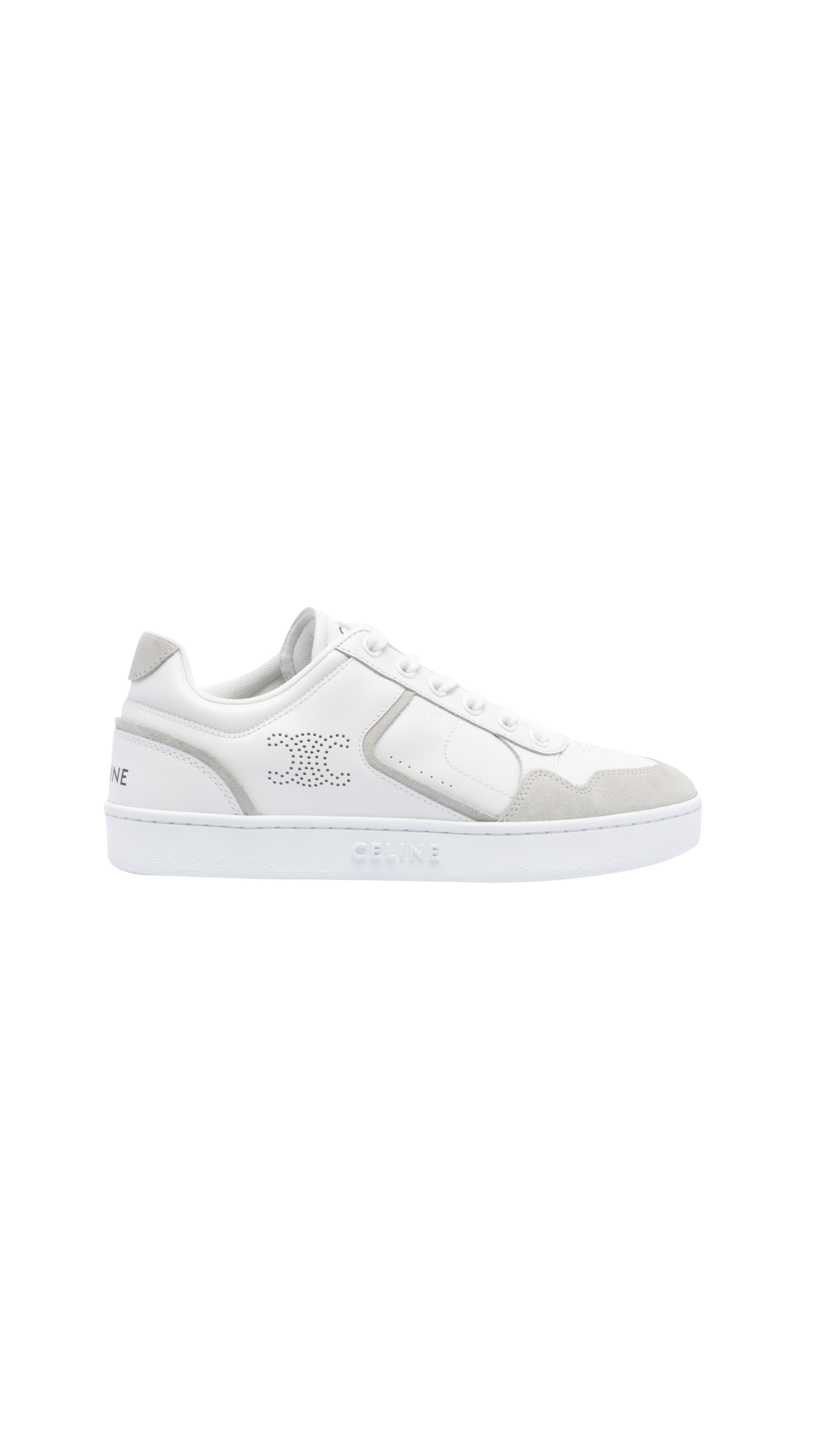 CT-04 Low Lace-up Sneaker in Calfskin - White/Grey