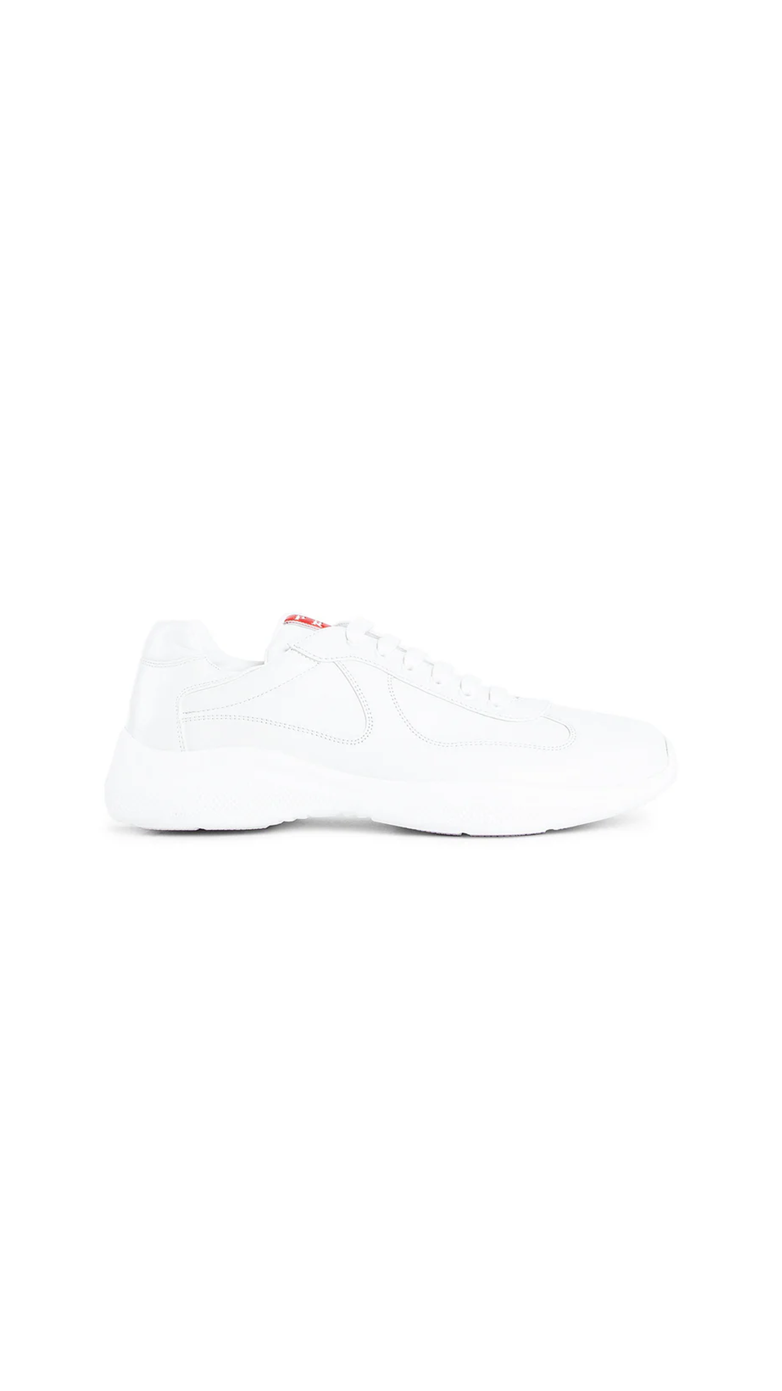 Leather Prada America's Cup Sneakers - Optic White