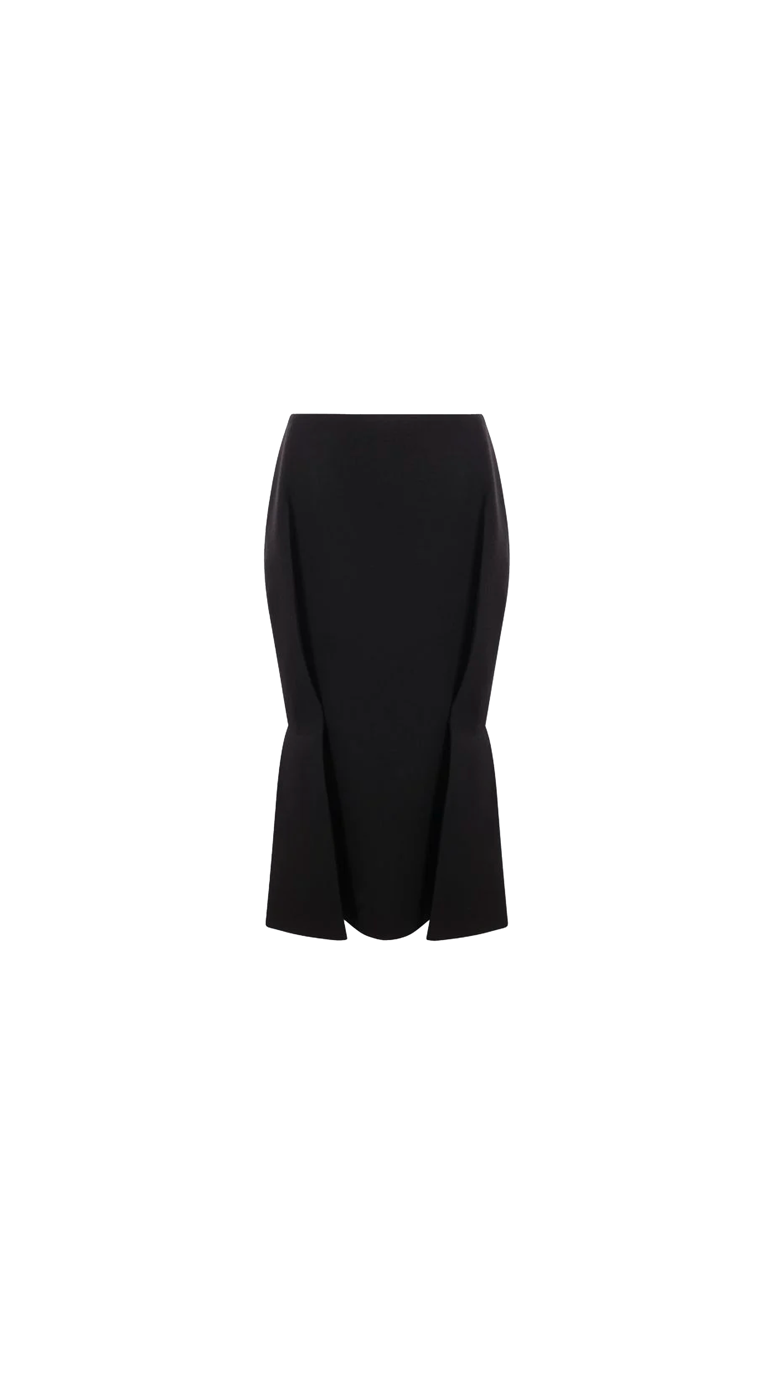 Wool And Satin Skirt - Black