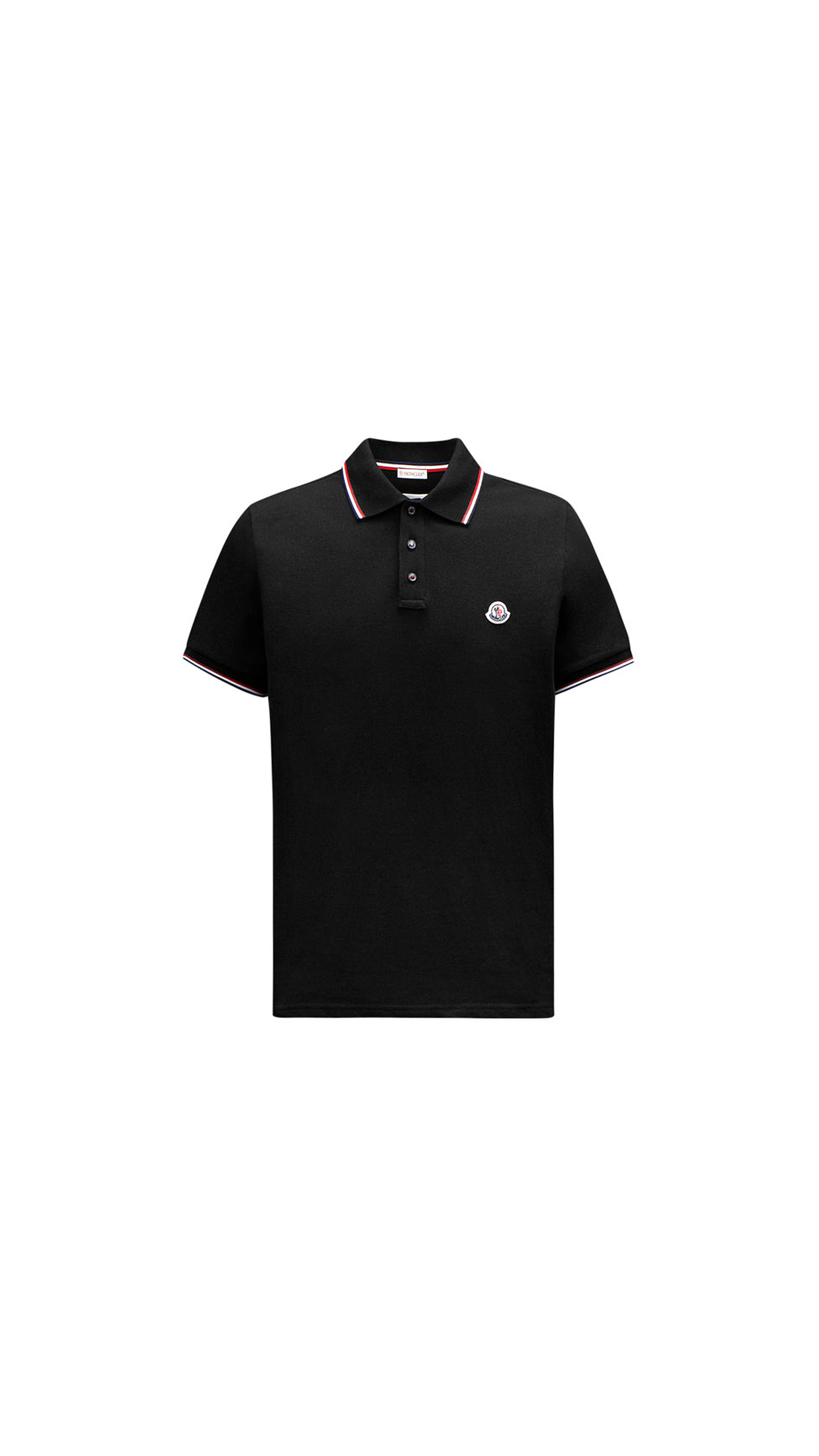 Logo Patch Polo Shirt - Black