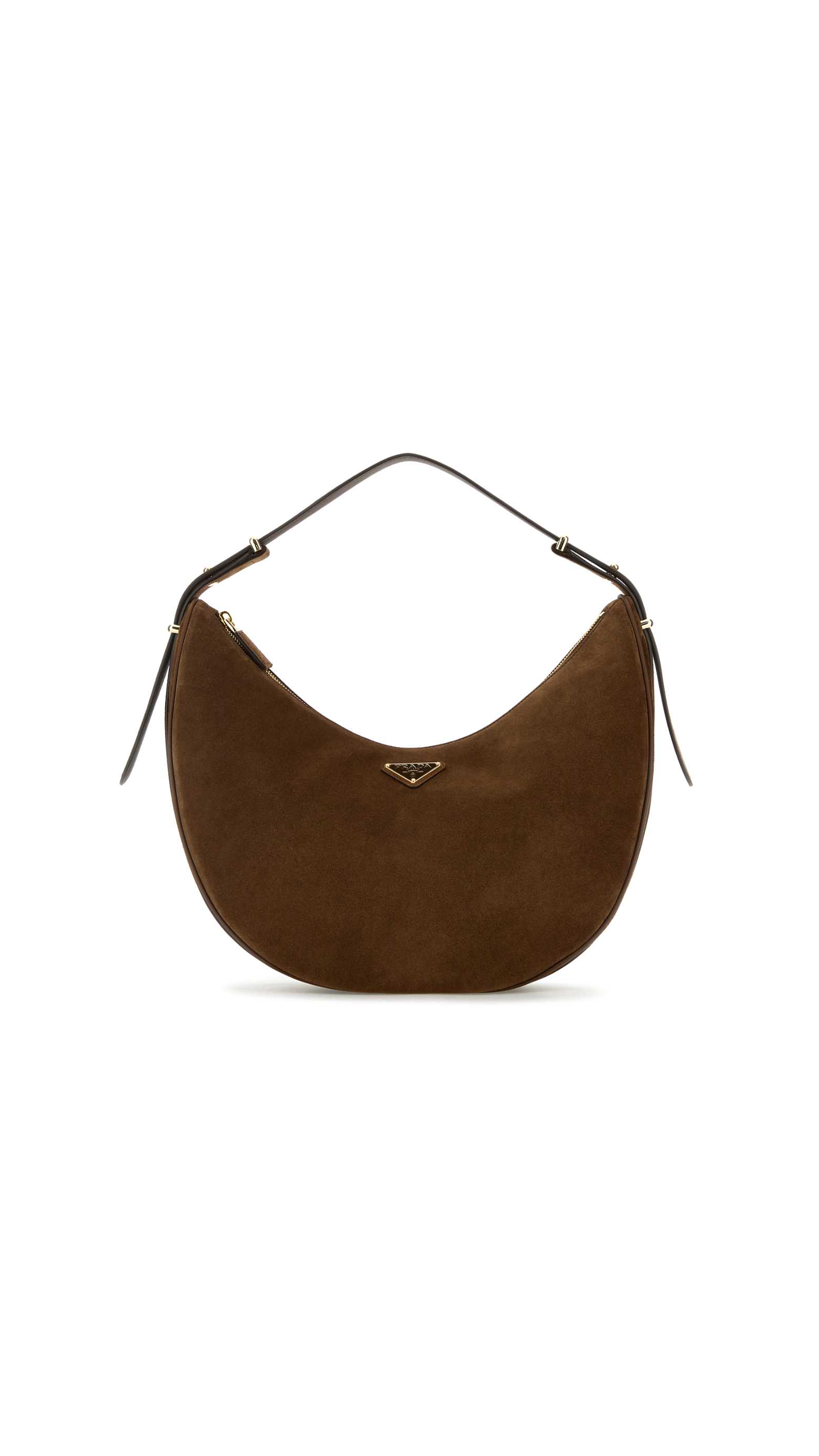 Arqué Medium Suede Shoulder Bag - Cocoa Brown