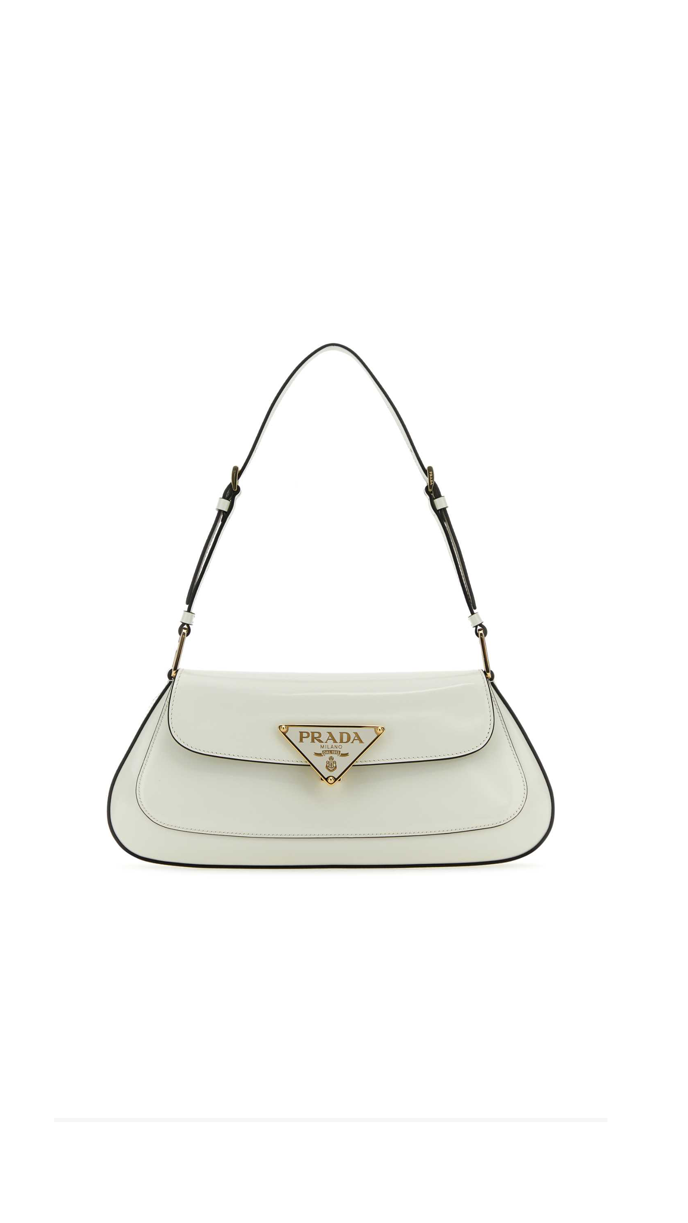 Brushed Leather Shoulder Bag - White