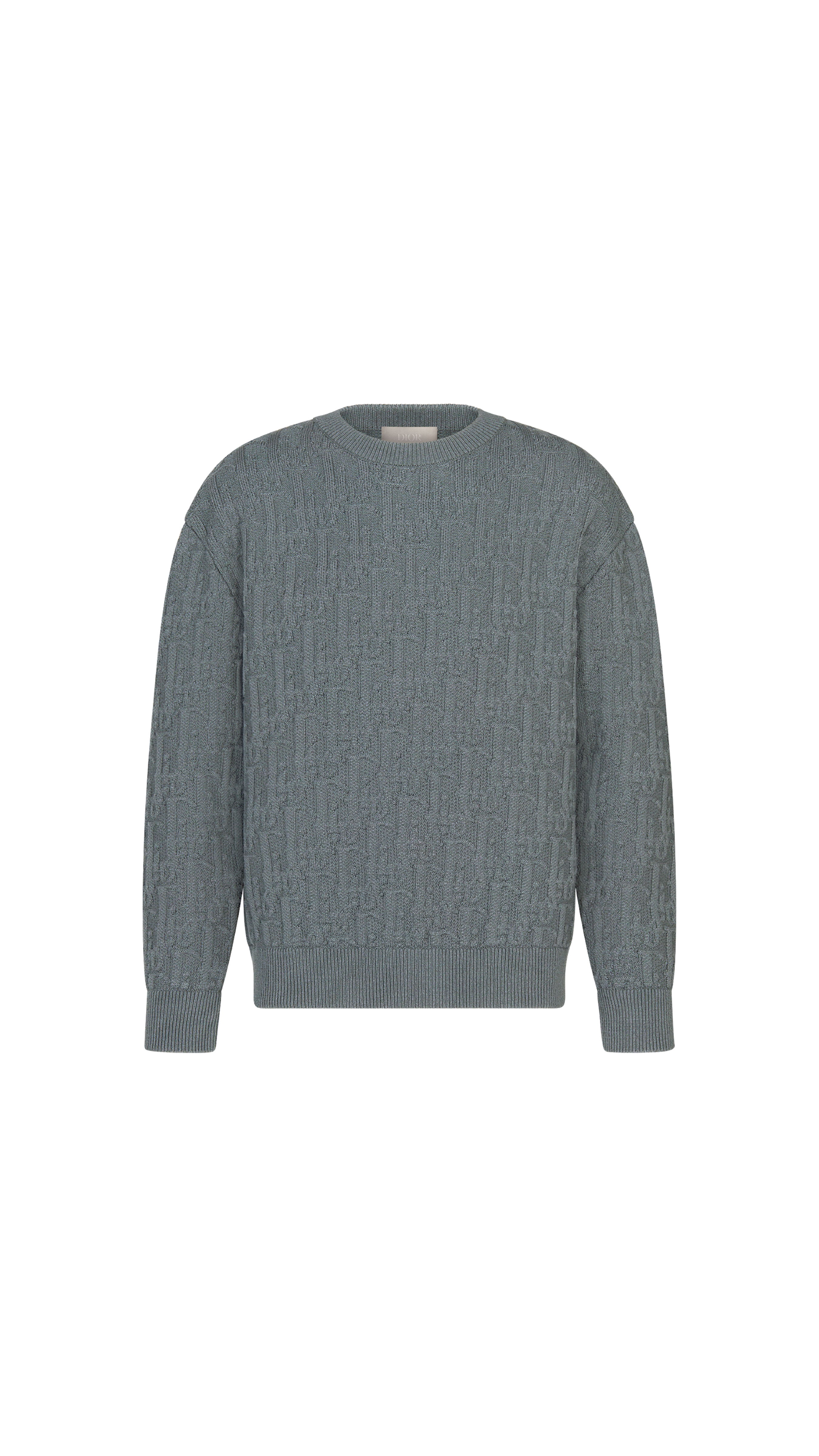 Dior Oblique Sweater in Cotton-Blend Jacquard - Grey