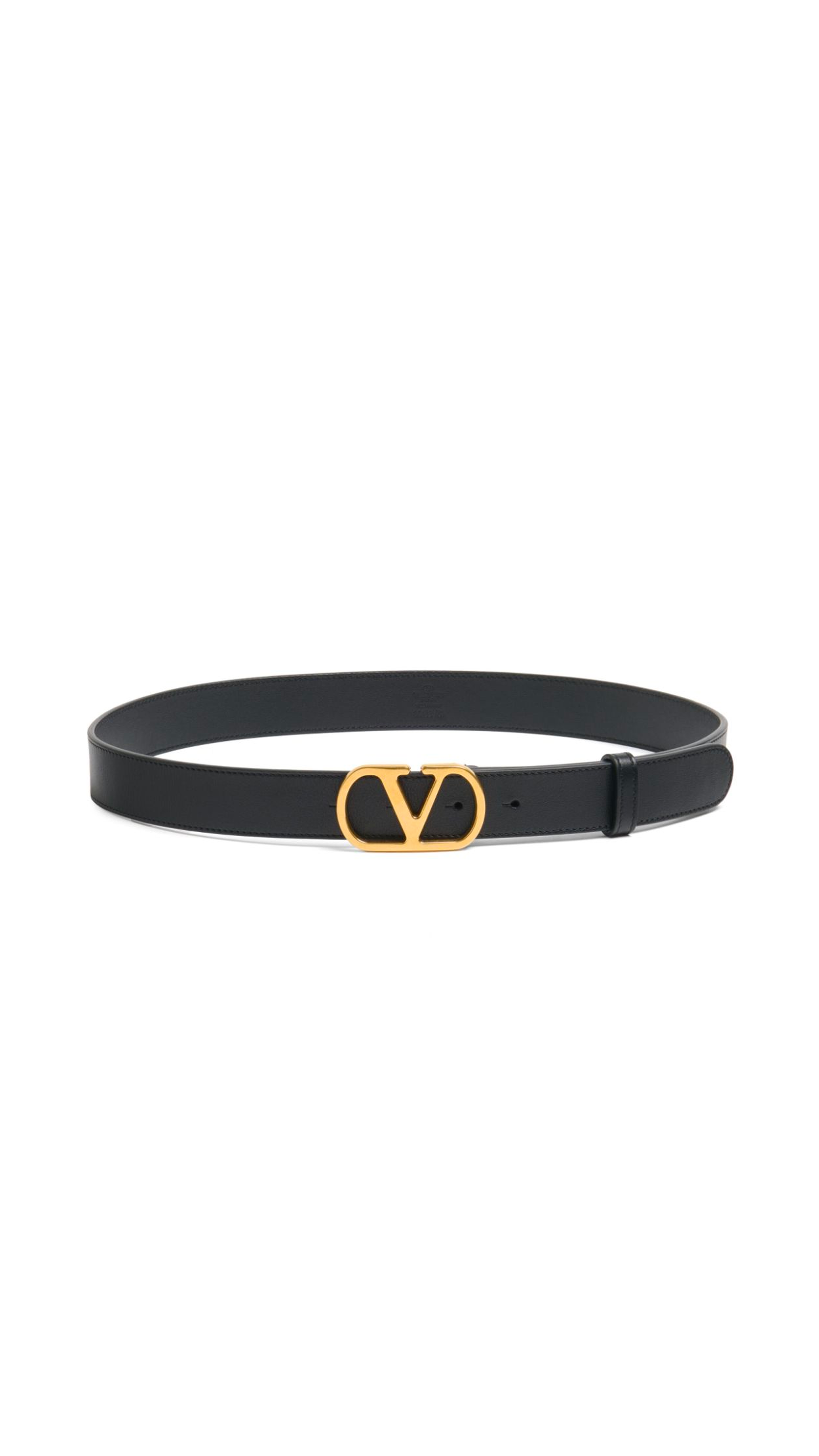 Vlogo Signature Belt In Shiny Calfskin 20 Mm - Black