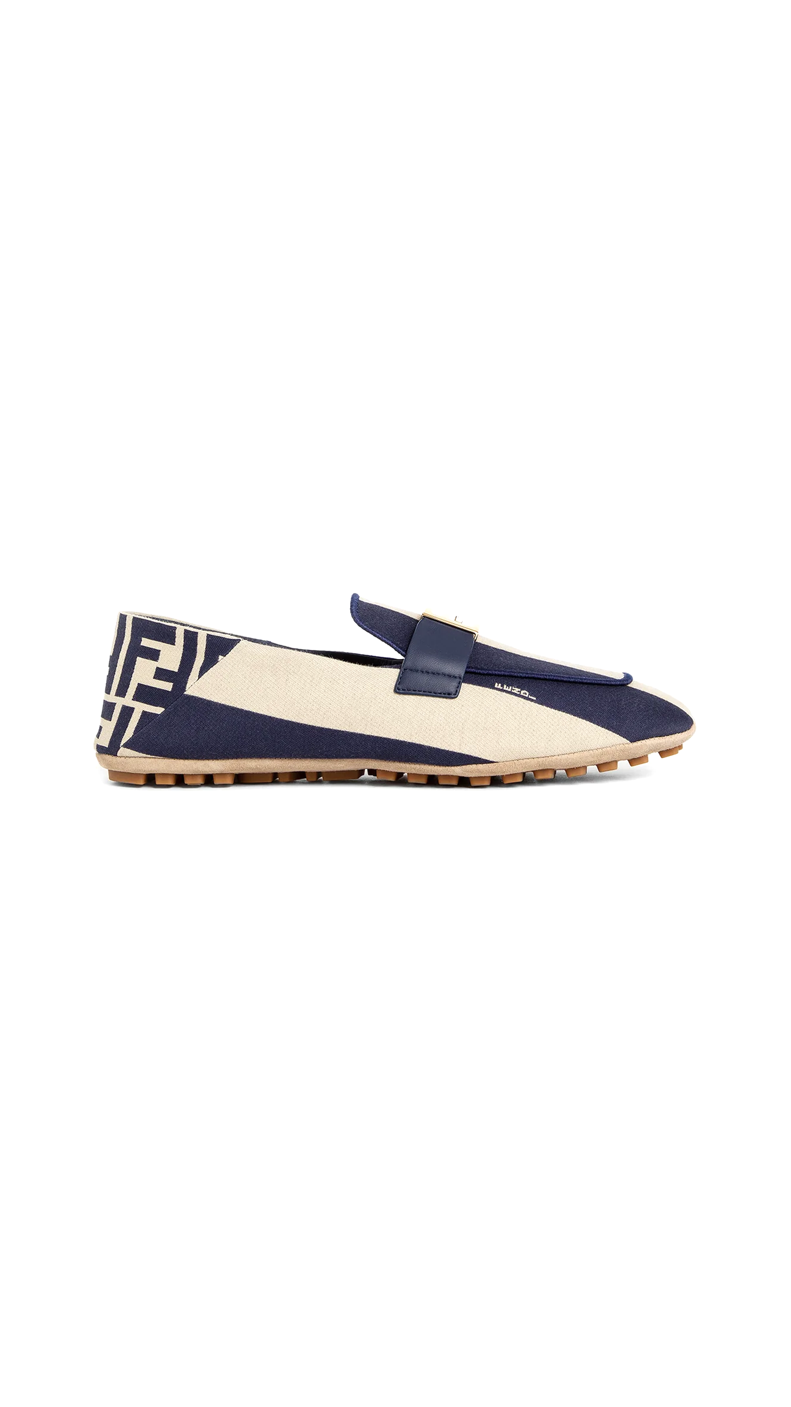 Striped Baguette Canvas Loafers - Blue/Beige