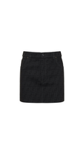 Denim FF Motif Skirt - Black