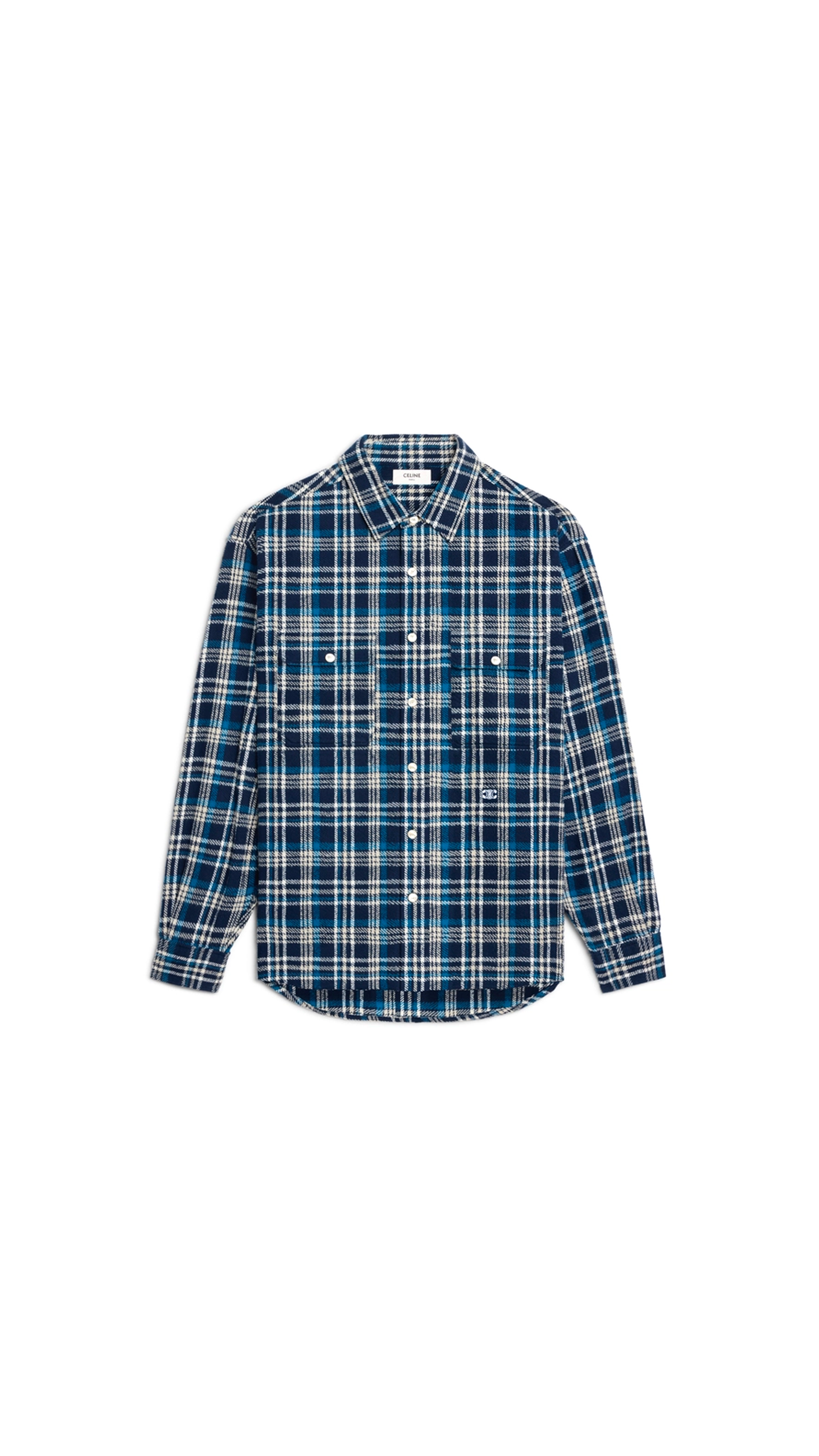 Loose Lumberjack Shirt In Check Cotton - Navy/Blue