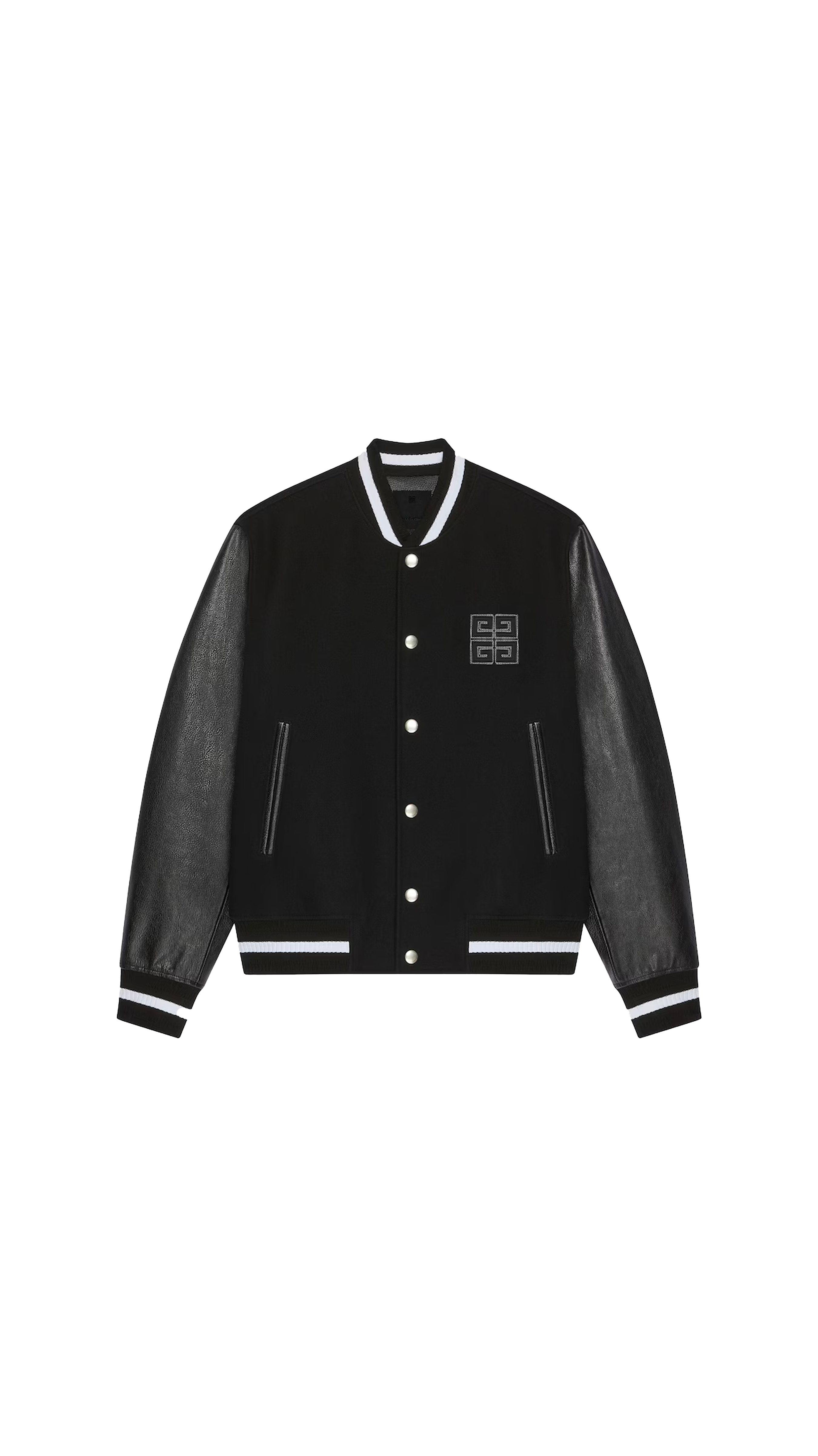 4g Varsity Jacket In Wool And Leather - Black