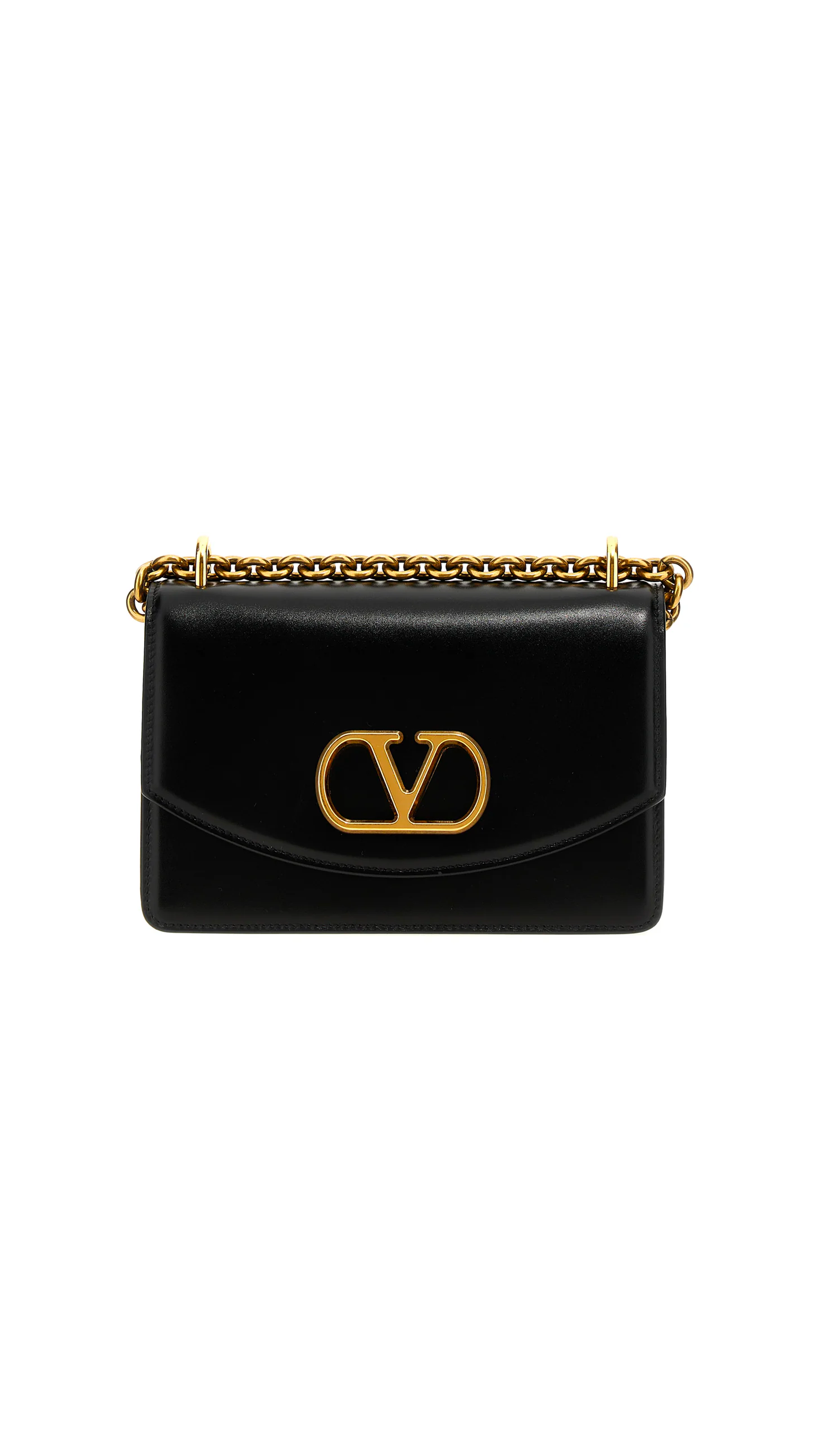 Vain Shoulder Bag in Shiny Calfskin - Black