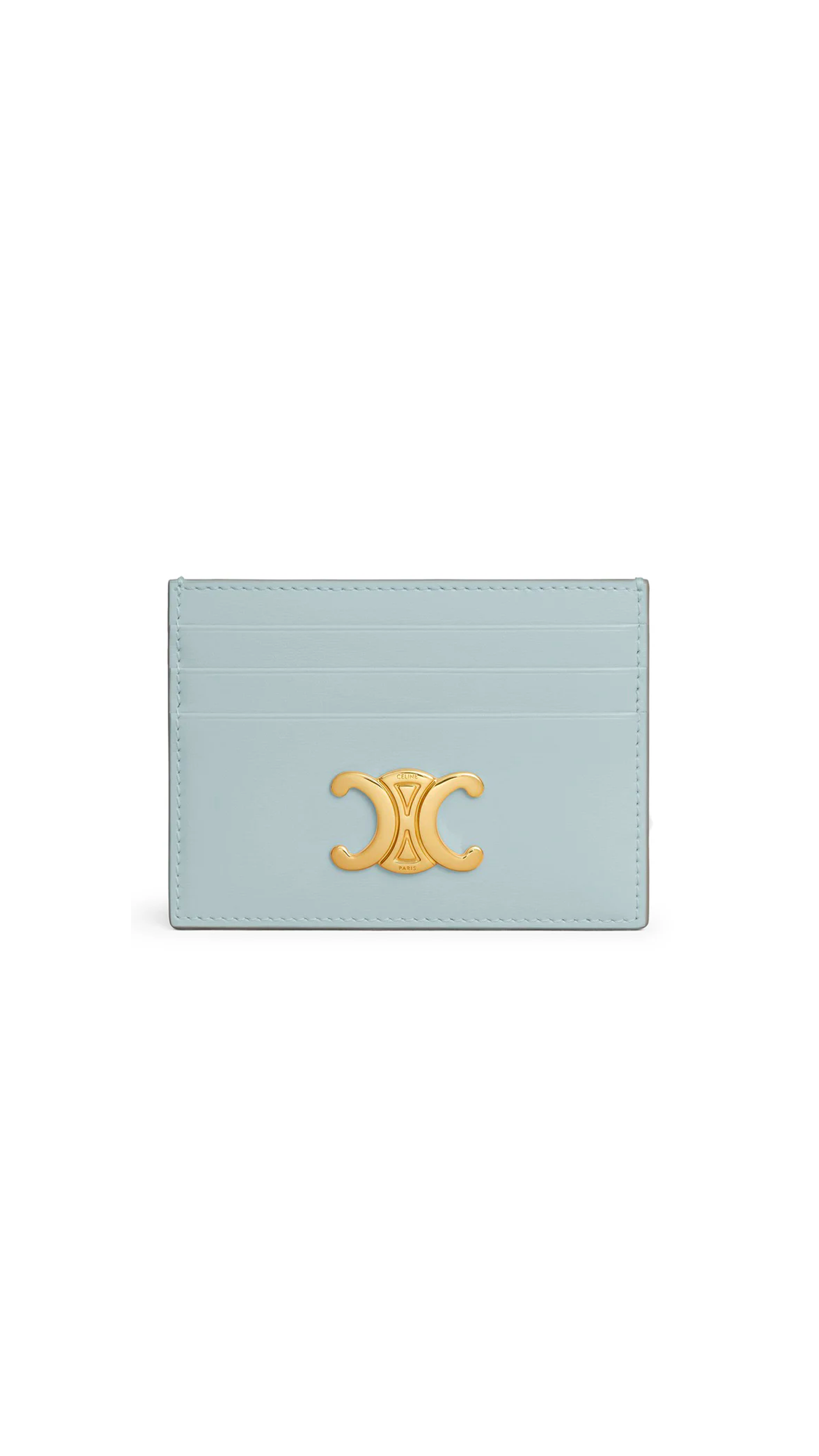 Card Holder Triomphe in Shiny Calfskin - Ice Blue