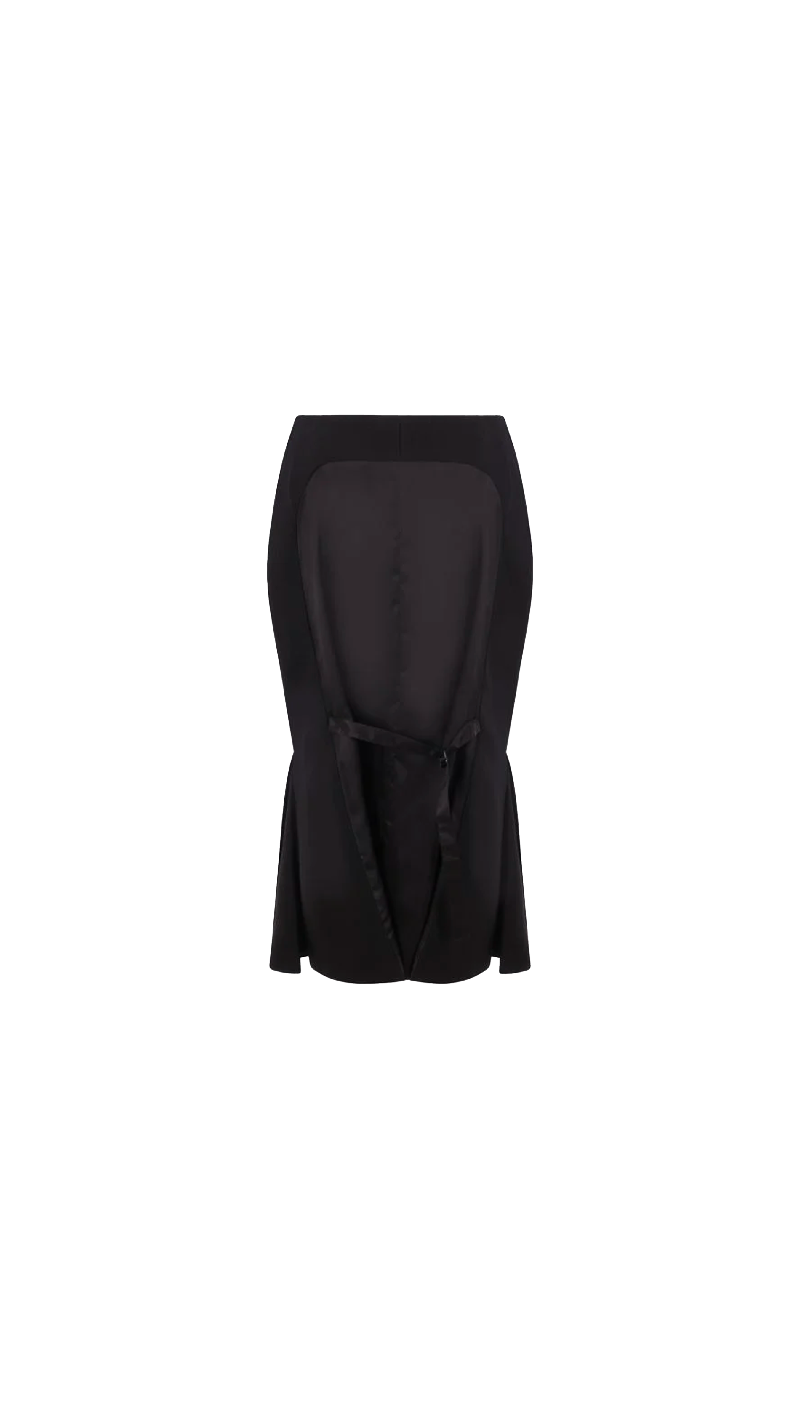 Wool And Satin Skirt - Black