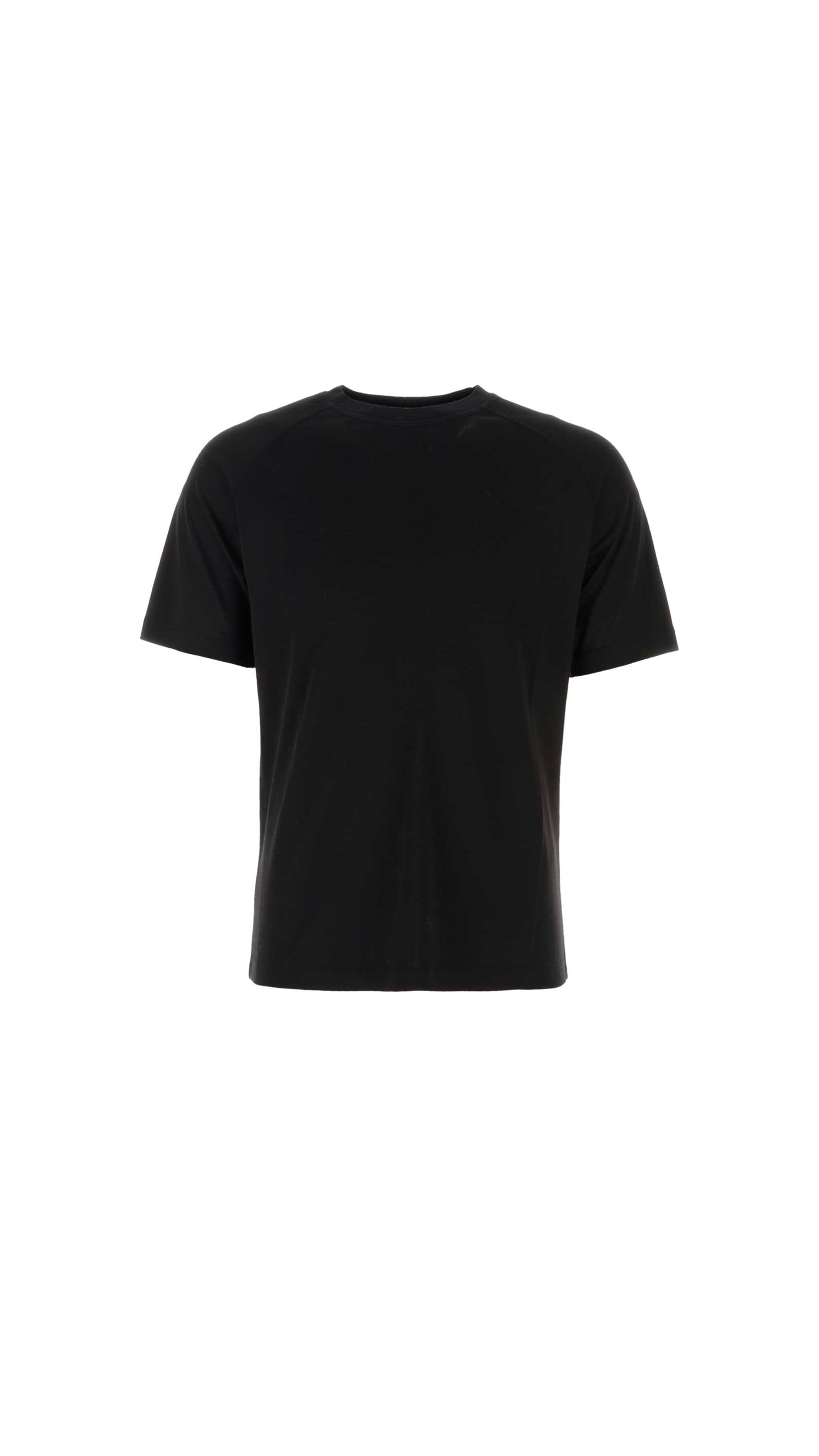 Zegna Wool Short Sleeved Crewneck T-Shirt - Black