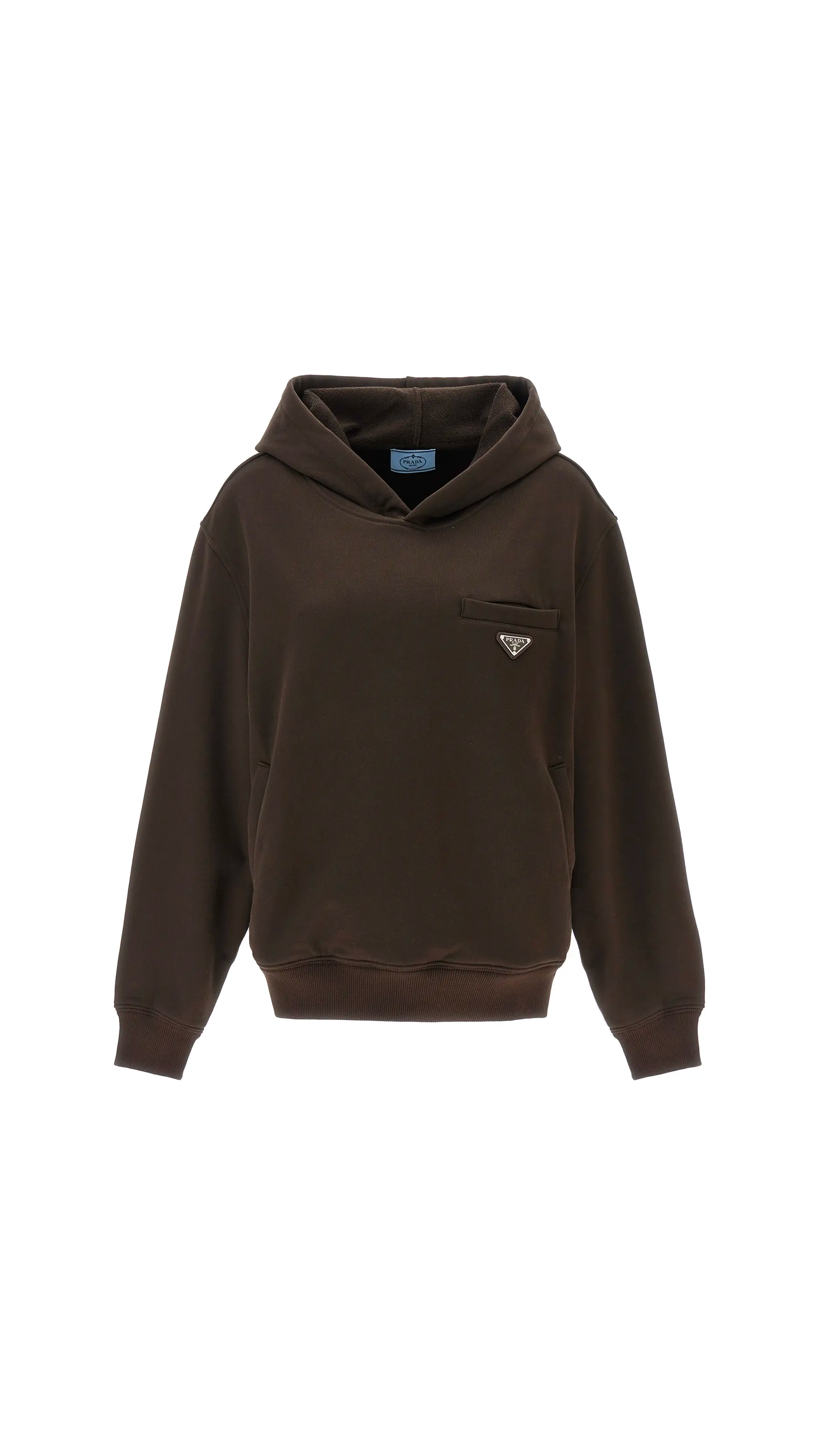 Oversized Cotton Hoodie - Brown