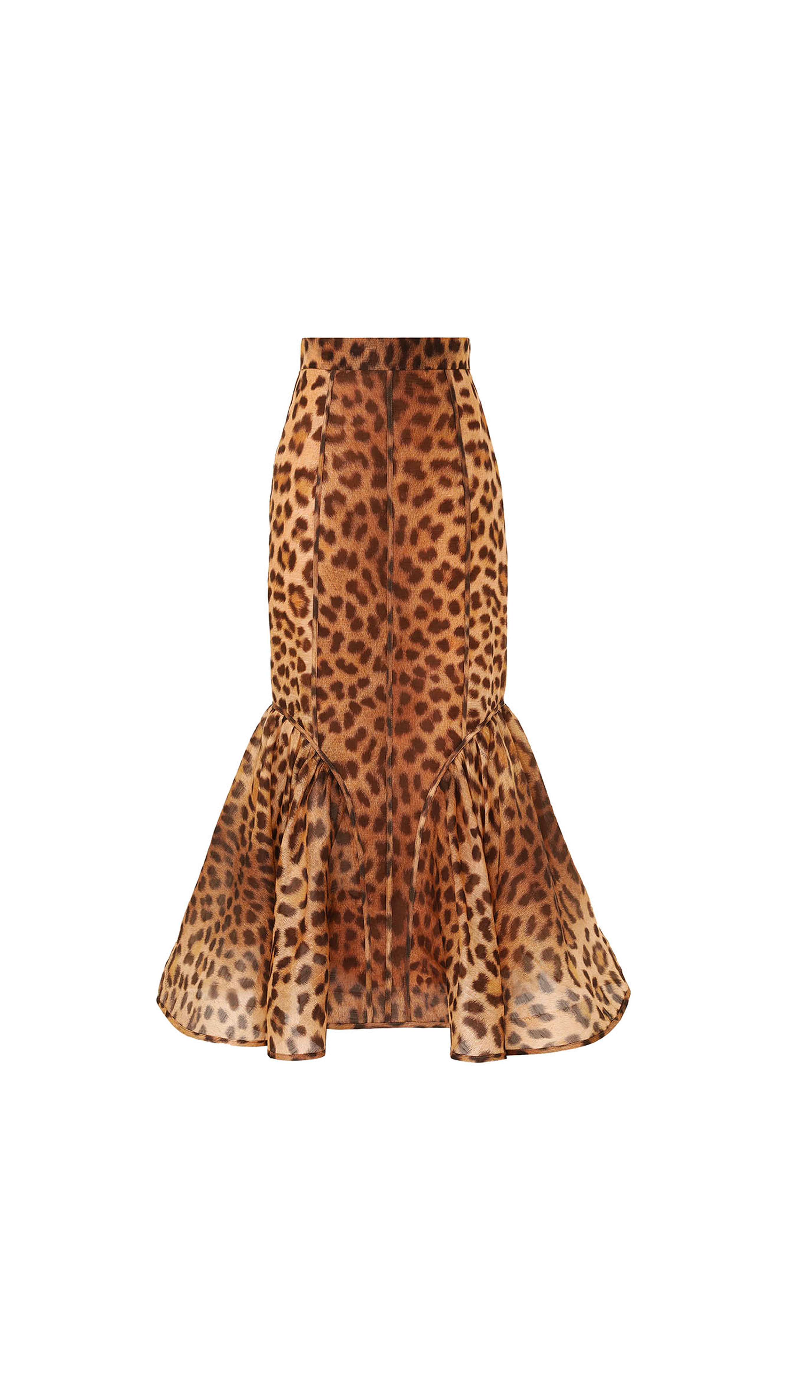 Crush Panelled Pencil Skirt - Leopard