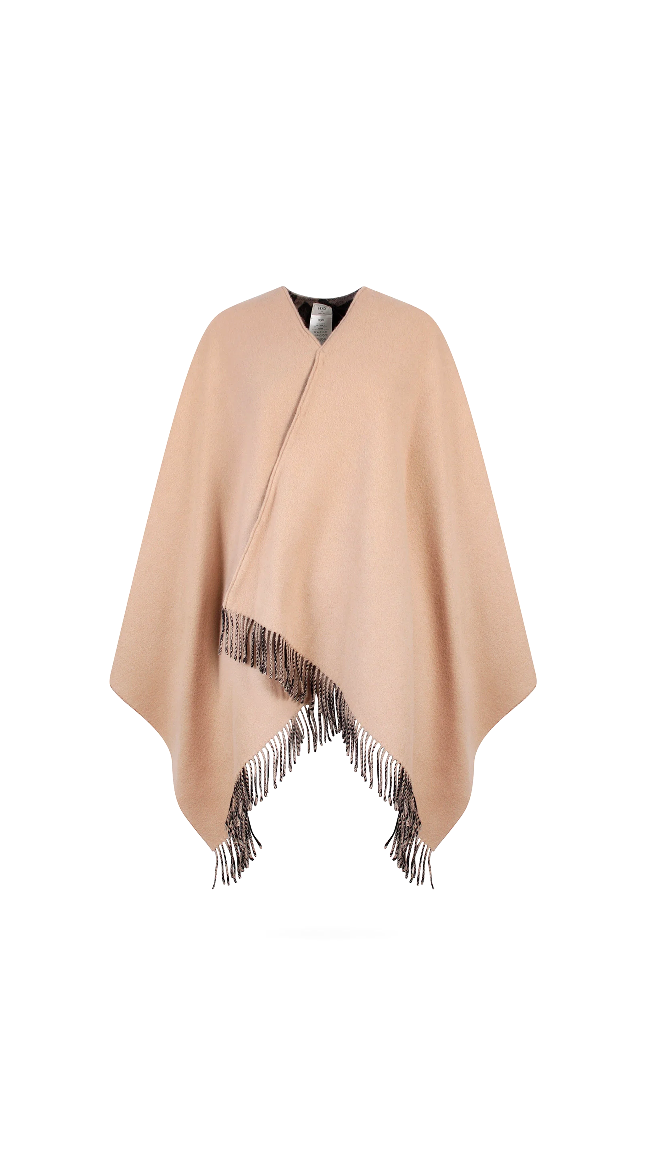 Wool and Cashmere Poncho - Beige