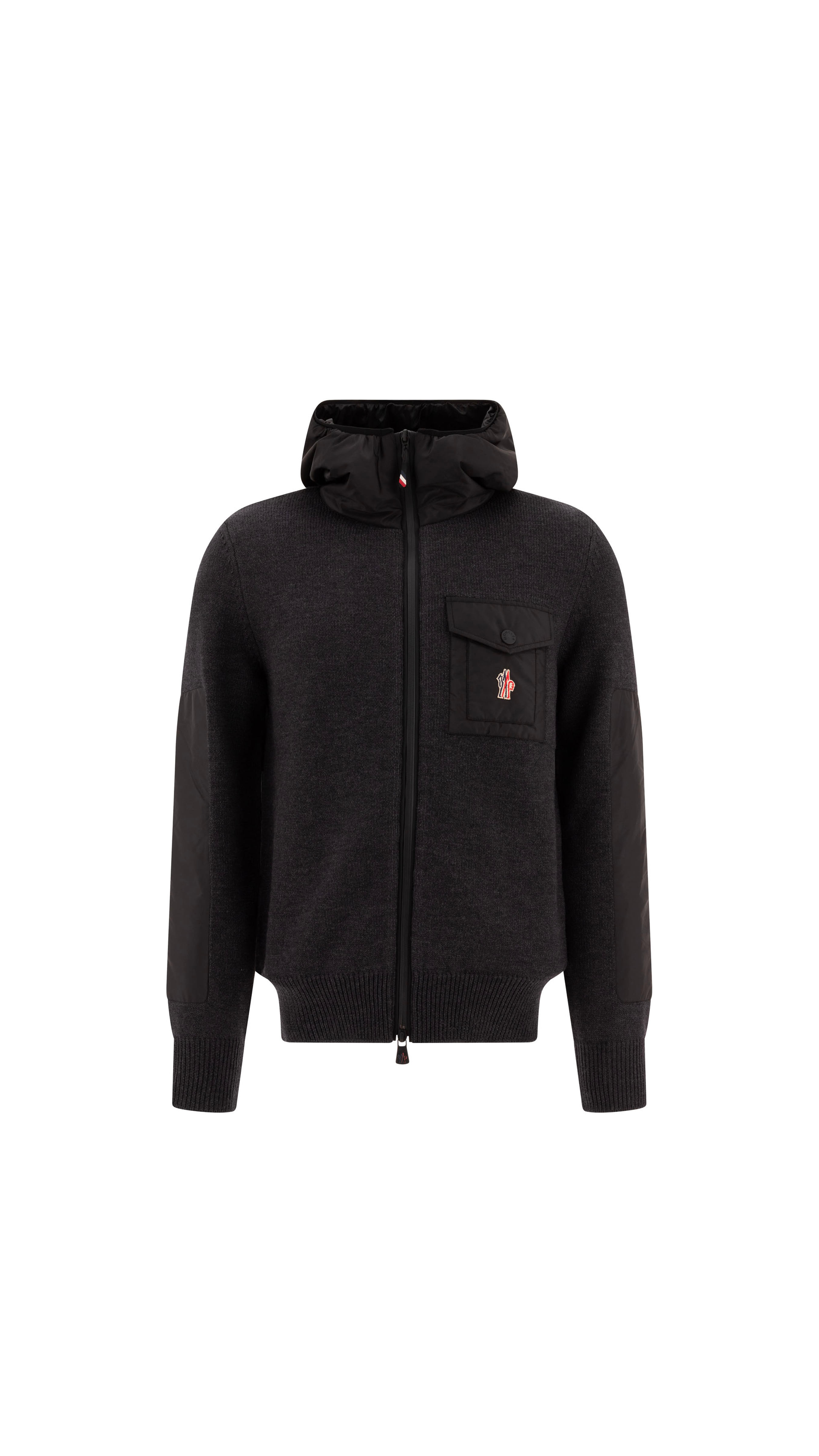 Wool Zip-Up Hoodie - Dark Grey